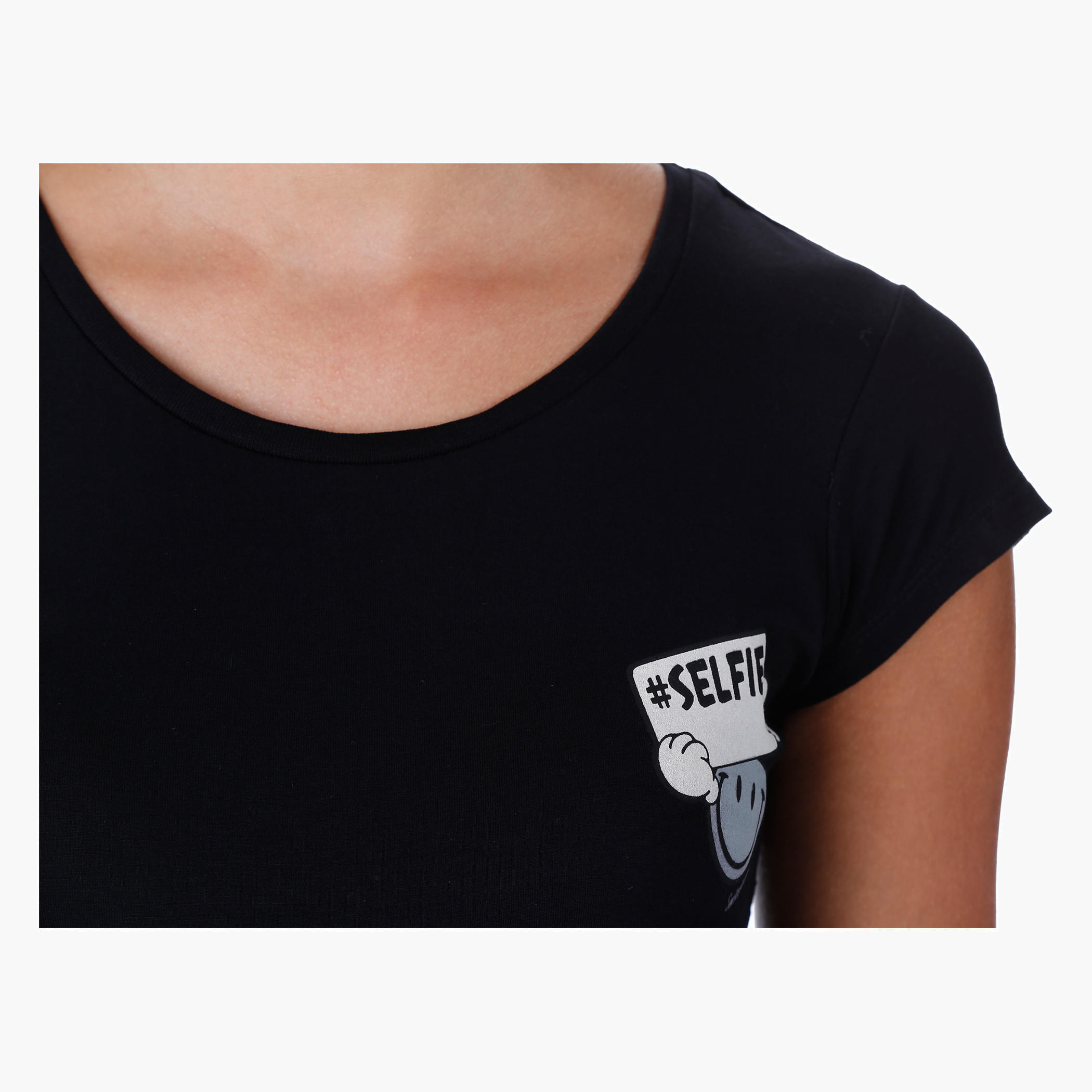 Smiley World Graphic Print T-shirt-women-clothing-tshirts-image-4
