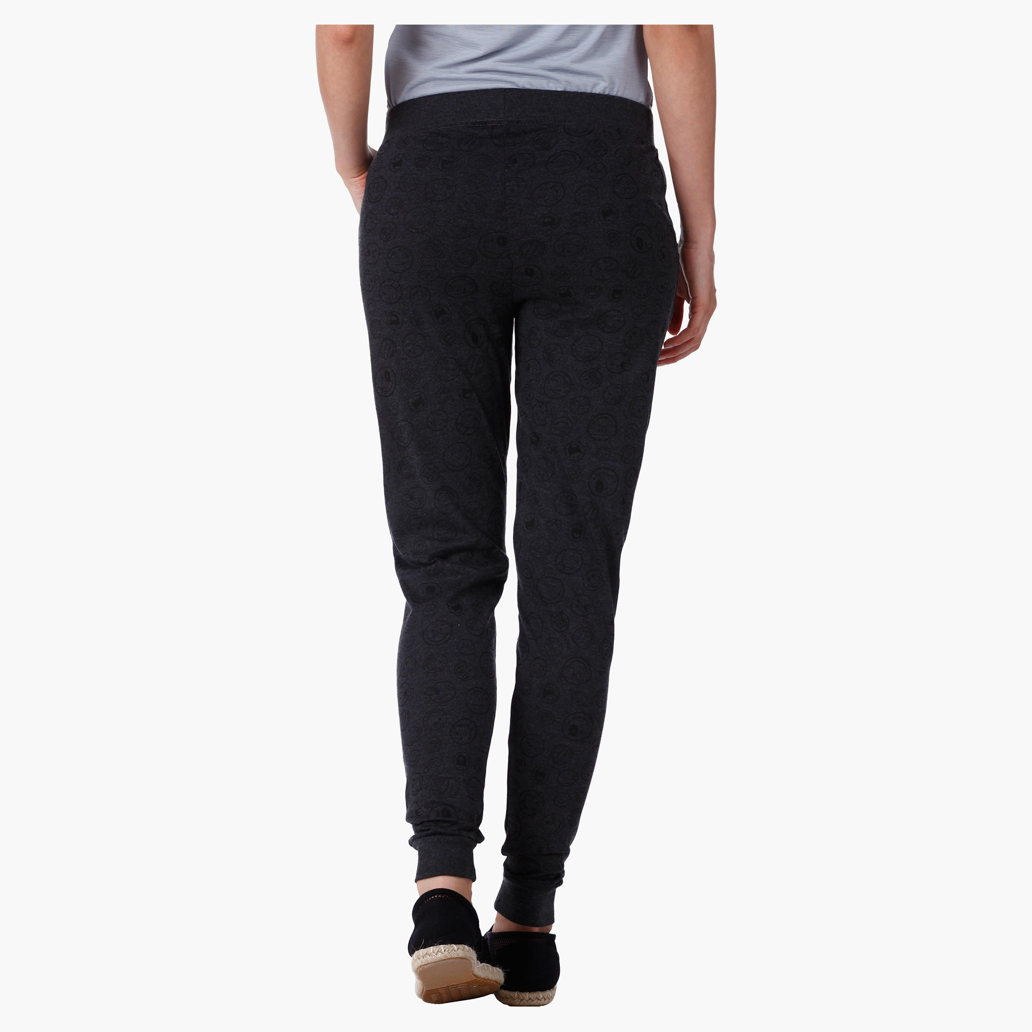 Smiley World Cotton Printed Jog Pants in Regular Fit-women-clothing-bottoms-trousers-image-2
