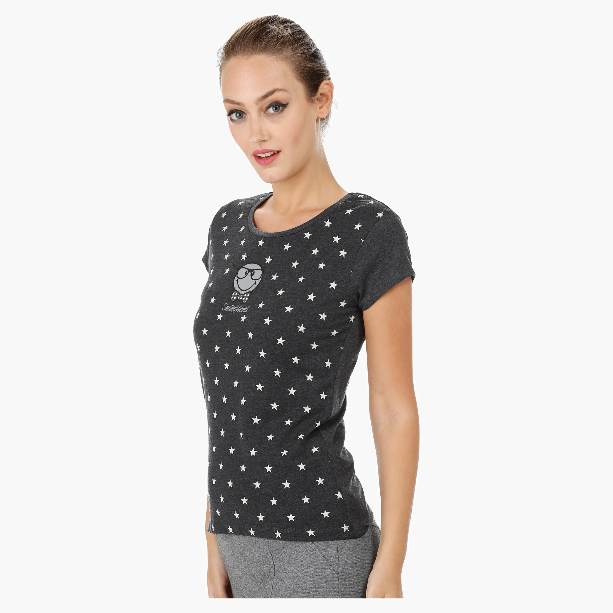 Smiley World Printed Top-women-clothing-tshirts-image-3