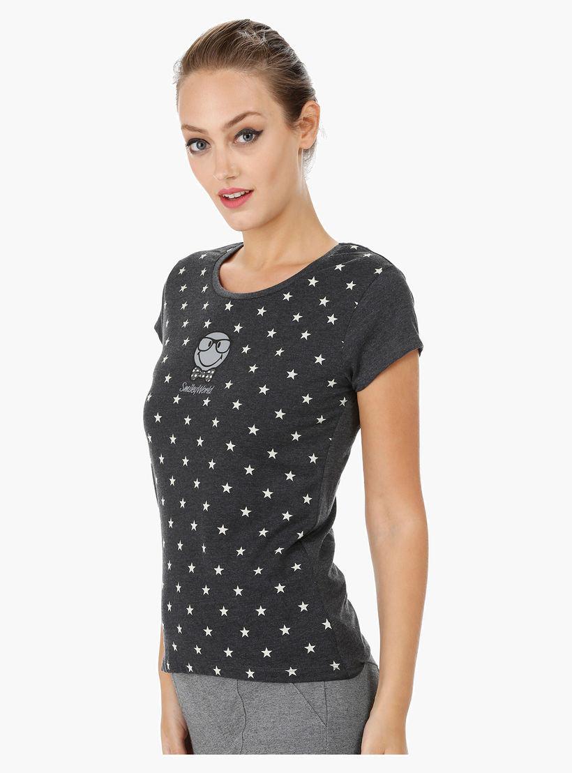 Smiley World Printed Top-women-clothing-tshirts-image-3