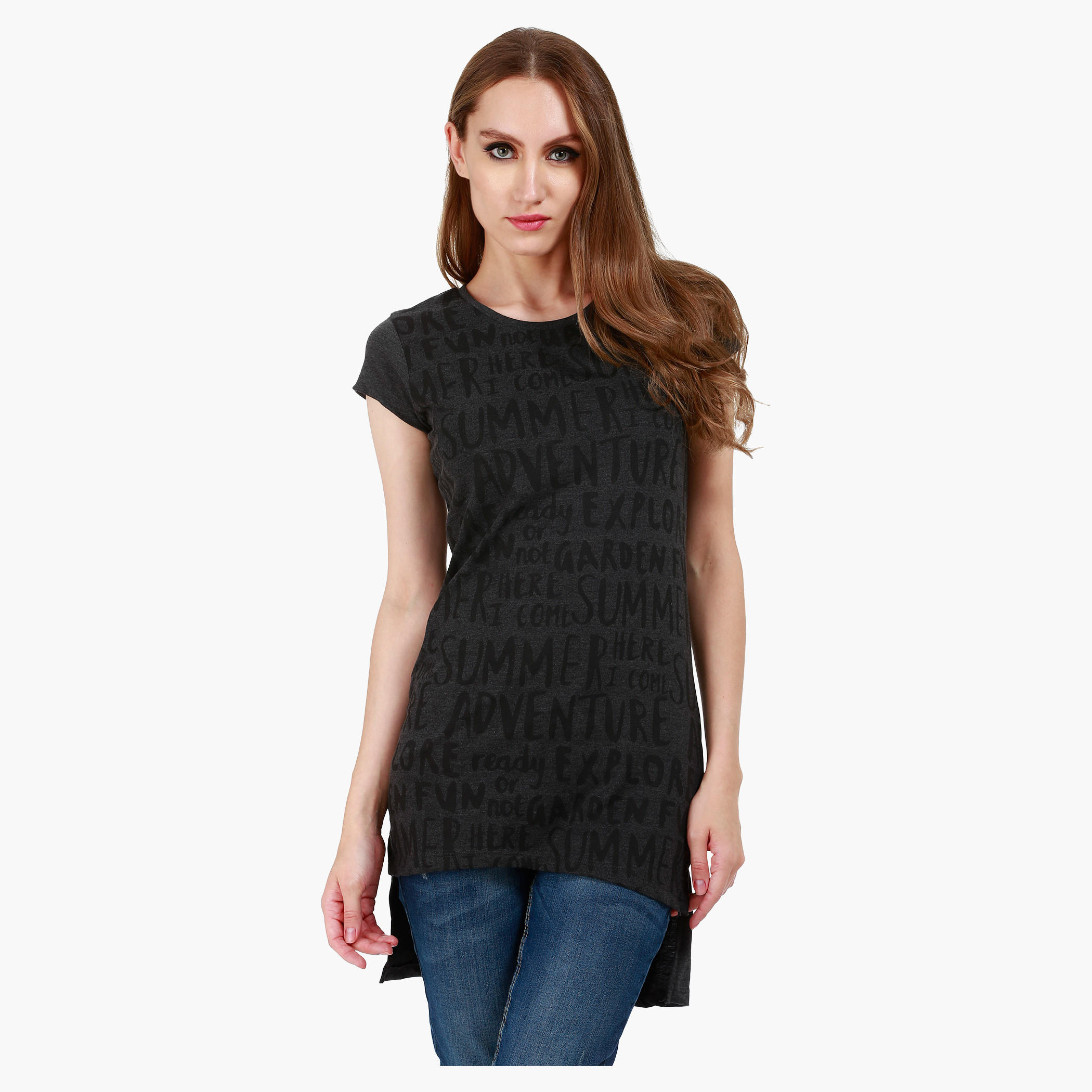 Smiley World Printed Top with Short Sleeves-women-clothing-shirtsandblouses-blouses-image-1
