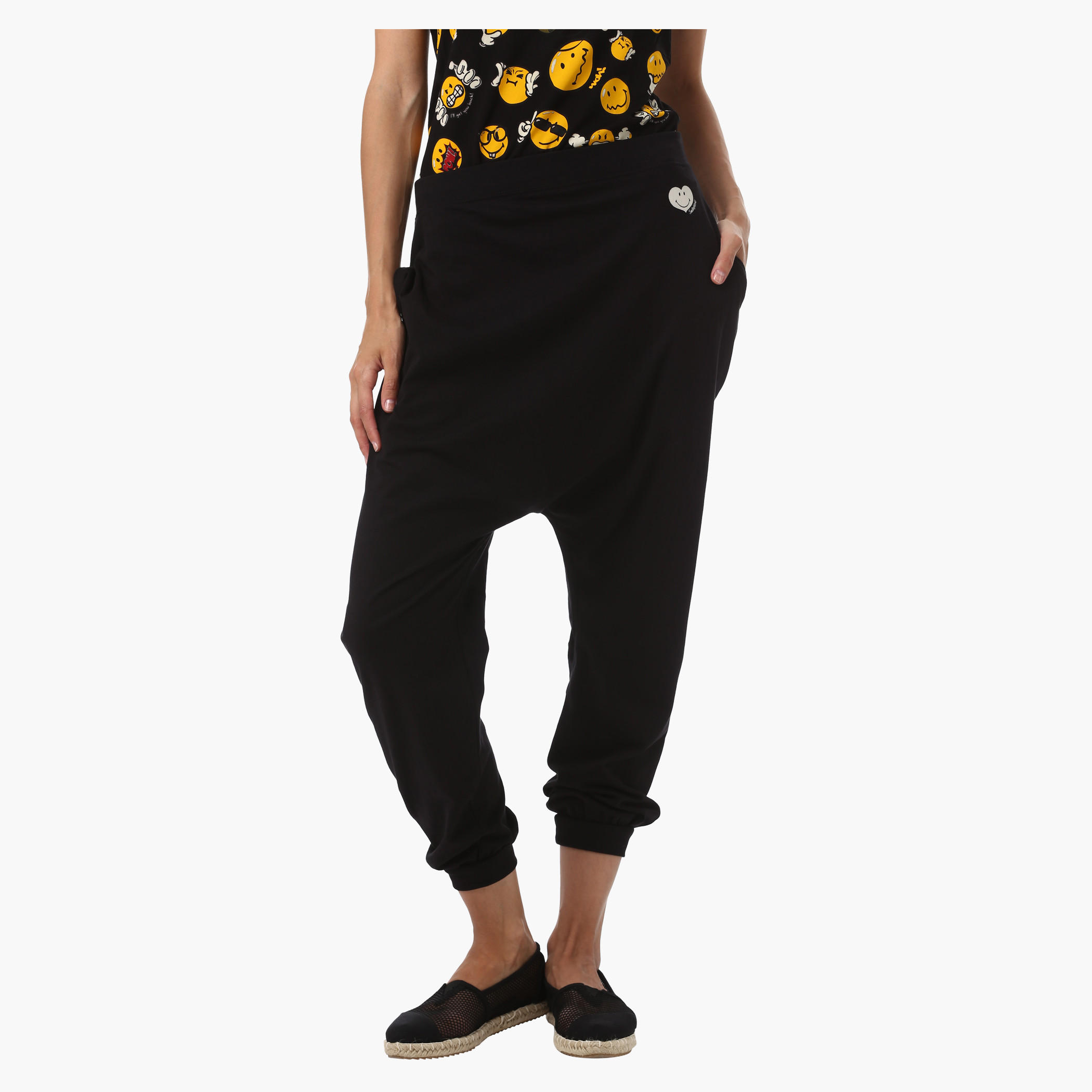 Smiley World Cotton Printed Jog Pants-women-clothing-bottoms-trousers-image-1