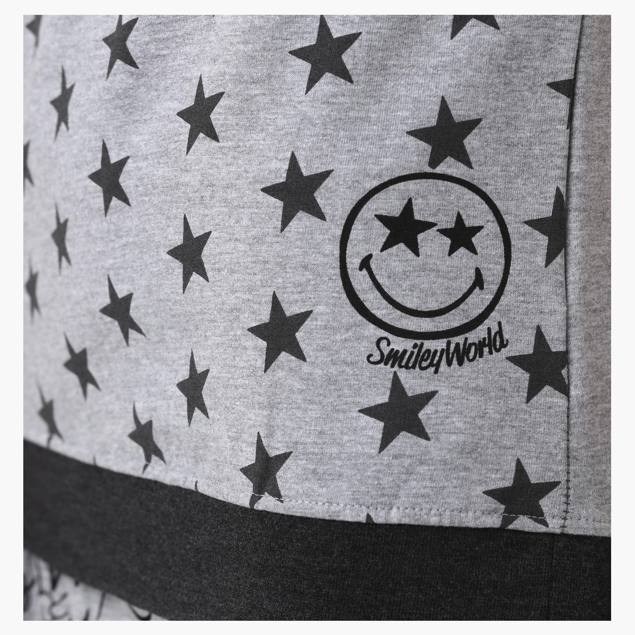 Smiley World Melange Printed T-Shirt with Short Sleeves-women-clothing-tshirts-image-4