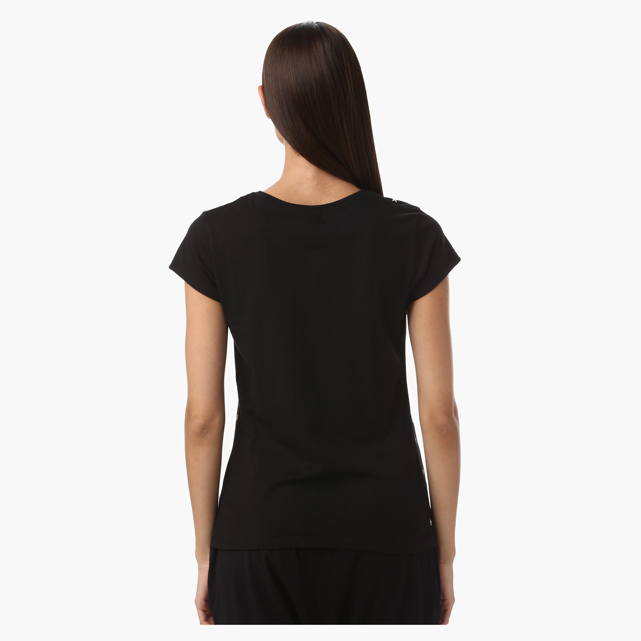 Smiley World Cotton Printed T-Shirt with Short Sleeves-women-clothing-tshirts-image-2