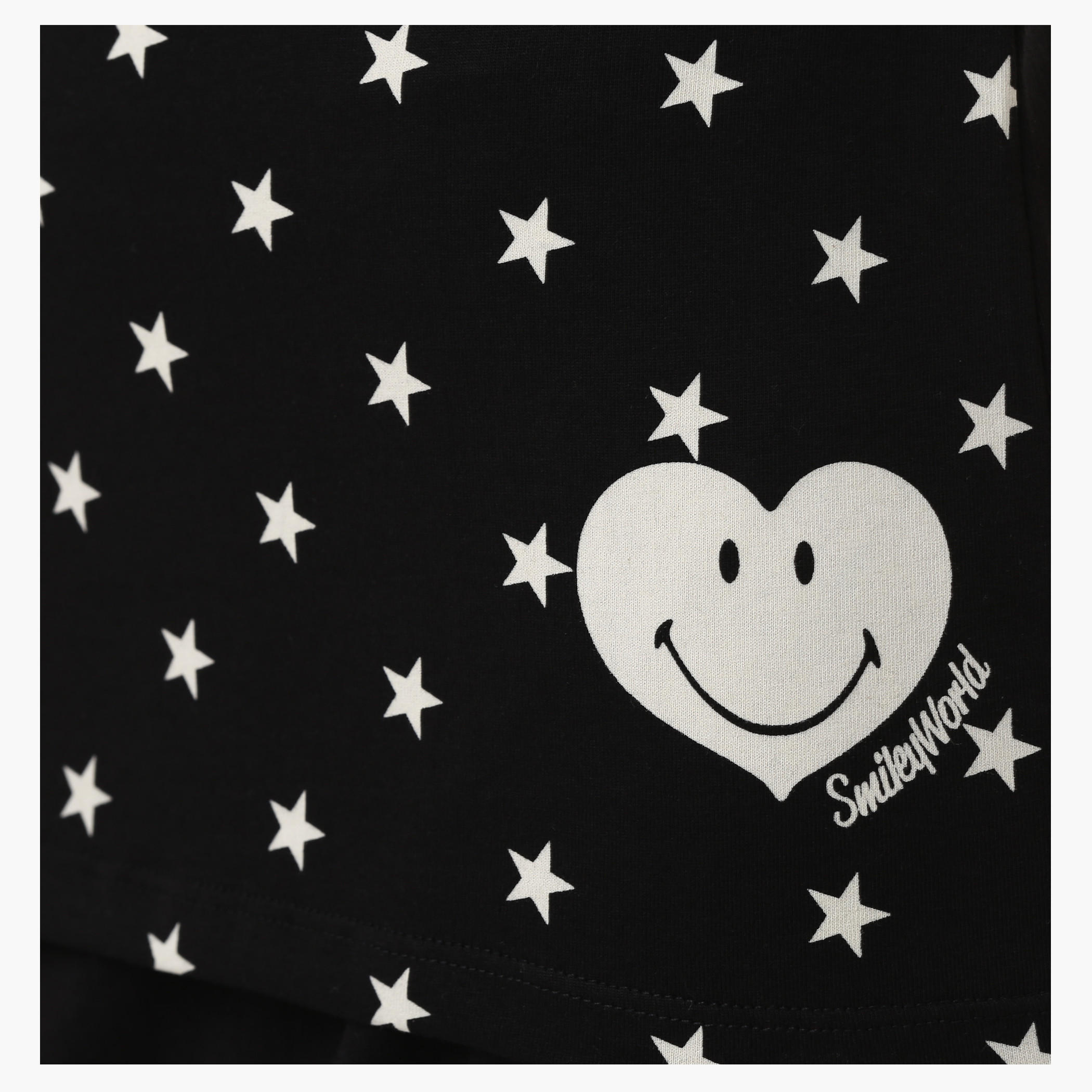 Smiley World Cotton Printed T-Shirt with Short Sleeves-women-clothing-tshirts-image-4