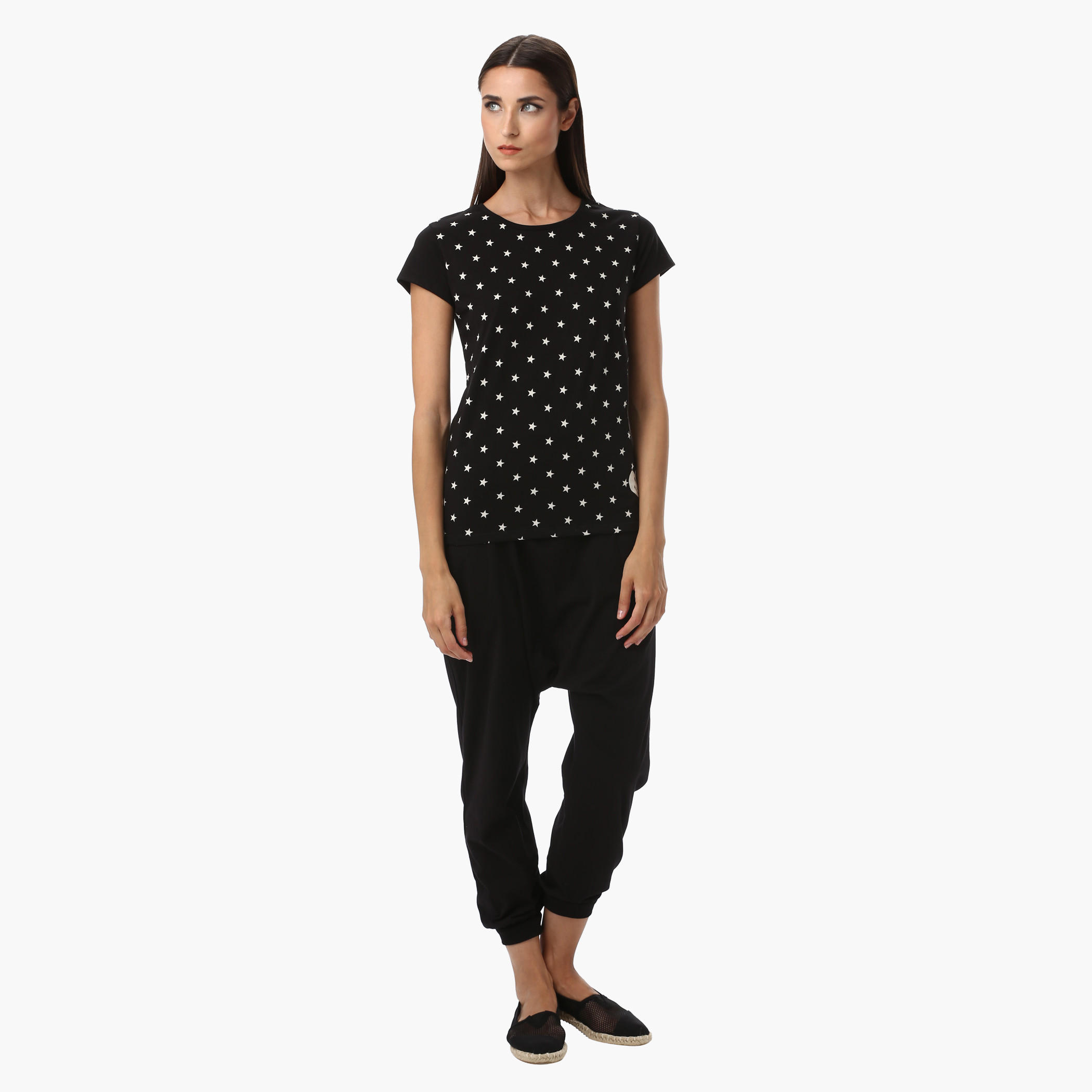 Smiley World Cotton Printed T-Shirt with Short Sleeves-women-clothing-tshirts-image-5
