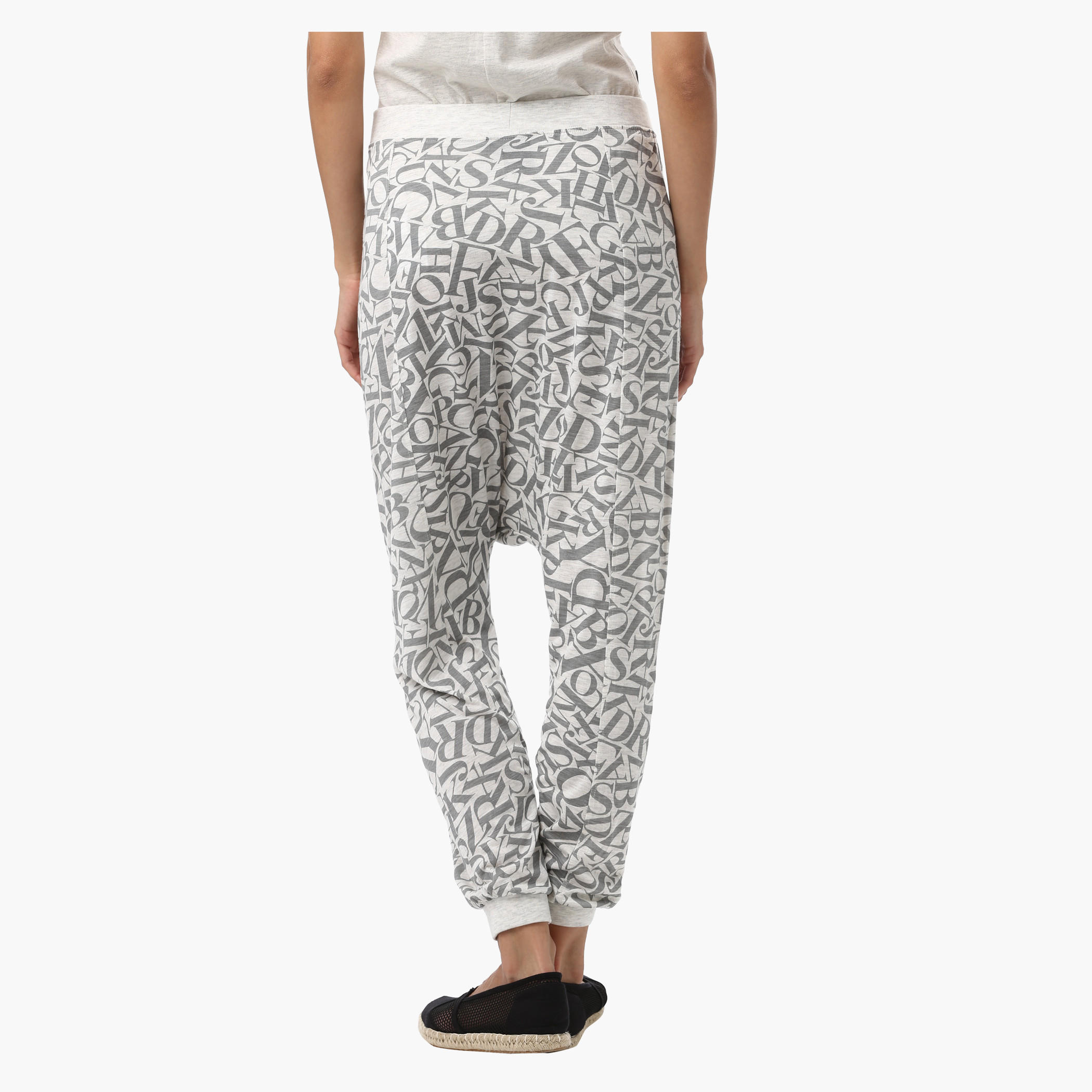 Smiley World Jog Pants with All Over Text Print-women-clothing-bottoms-joggers-image-2