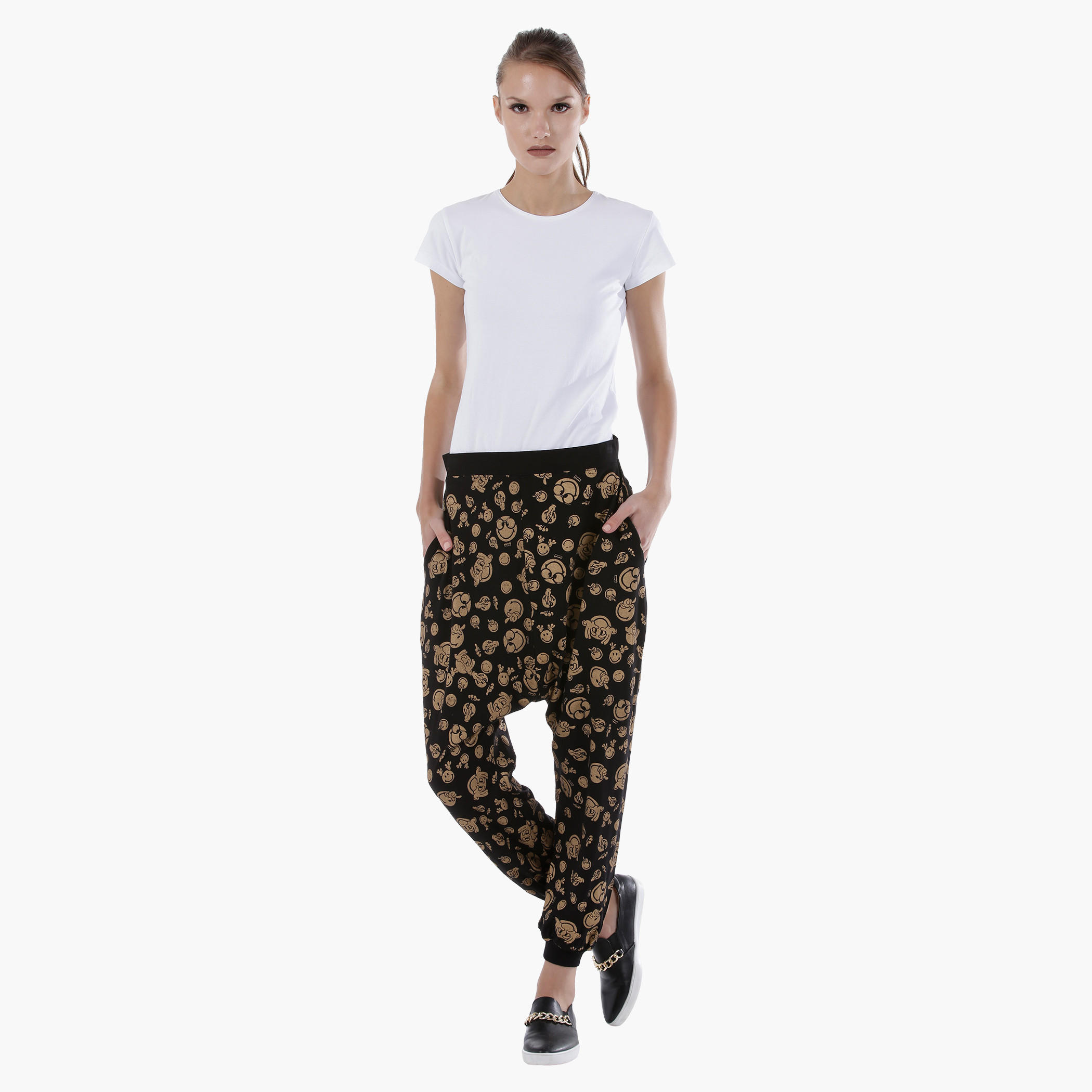 Smiley World Printed Jog Pants-women-clothing-bottoms-joggers-image-1
