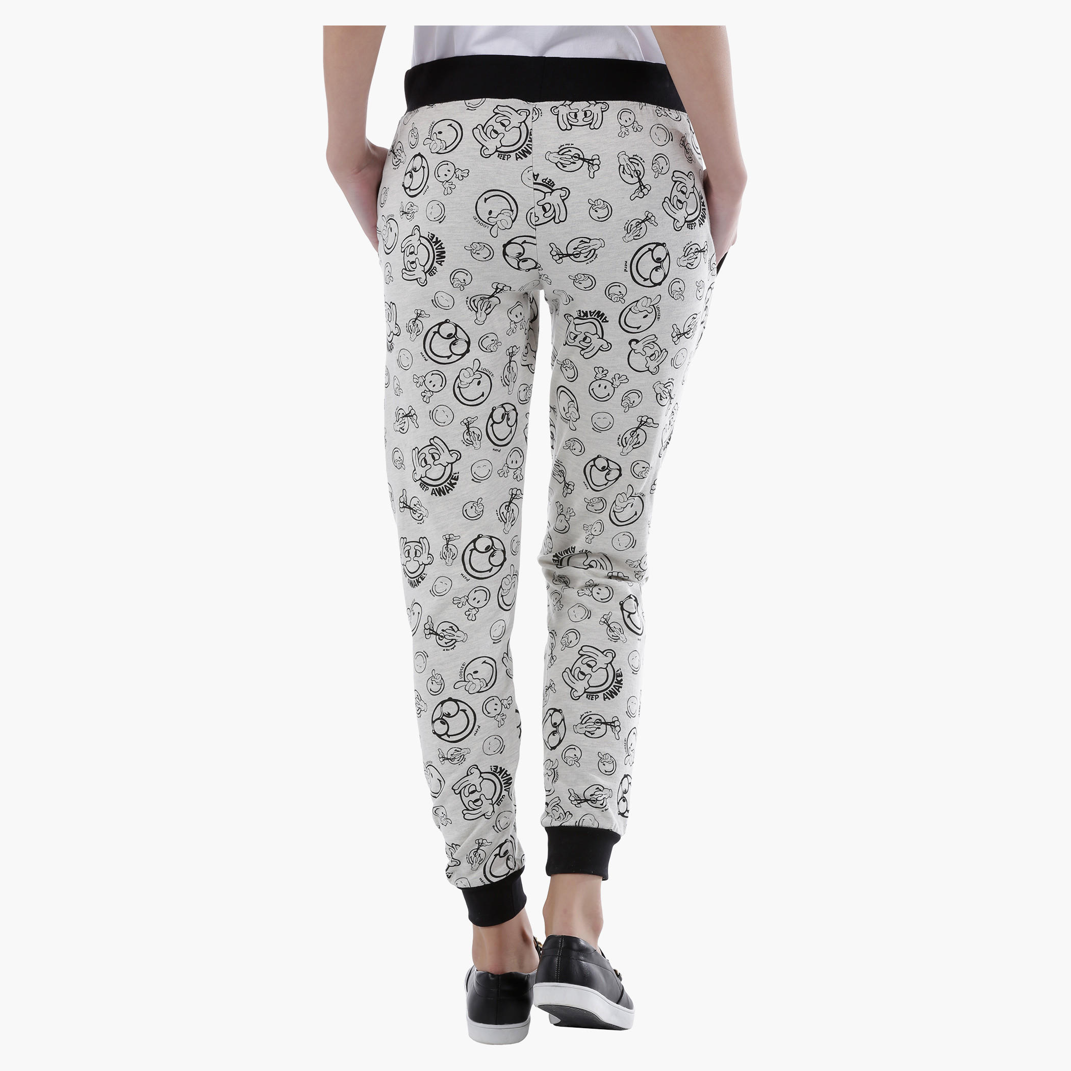 Smiley World Printed Jog Pants-women-clothing-bottoms-joggers-image-2