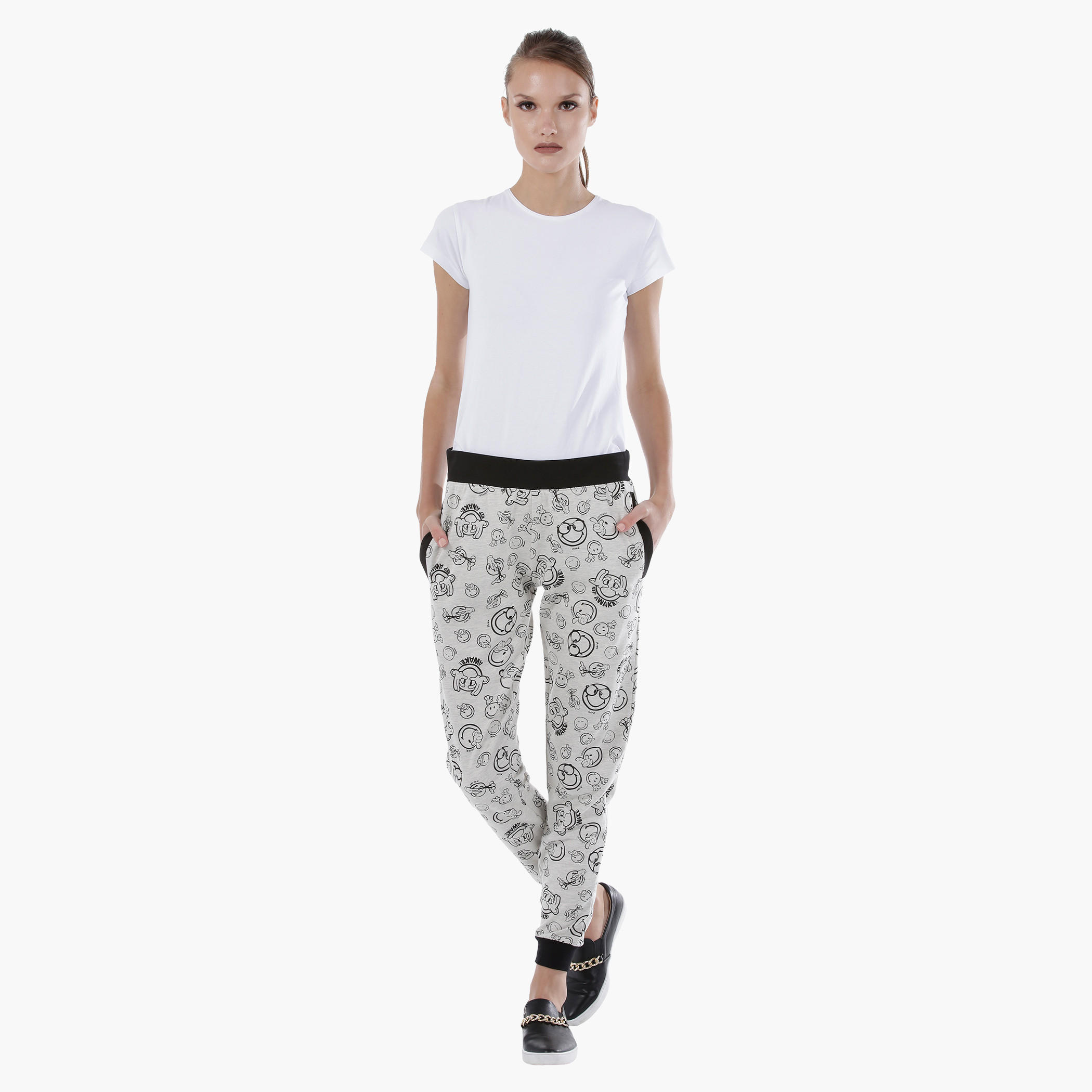 Smiley World Printed Jog Pants-women-clothing-bottoms-joggers-image-5