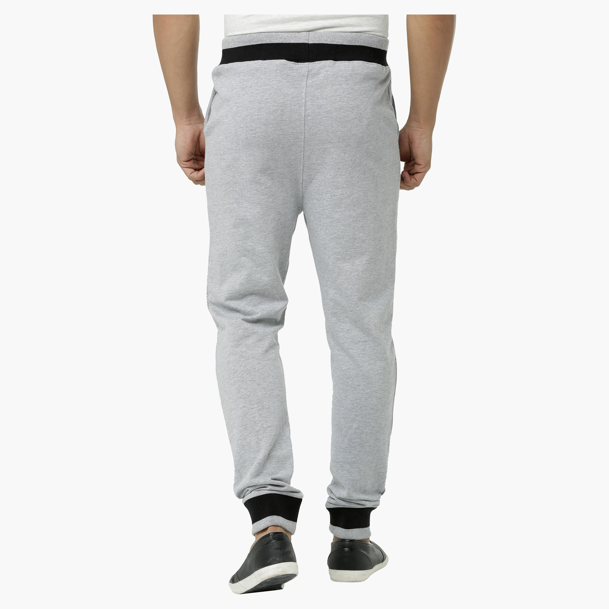 Smiley World Cotton Melange Pants with Tipping in Regular Fit-men-clothing-bottoms-joggers-image-2