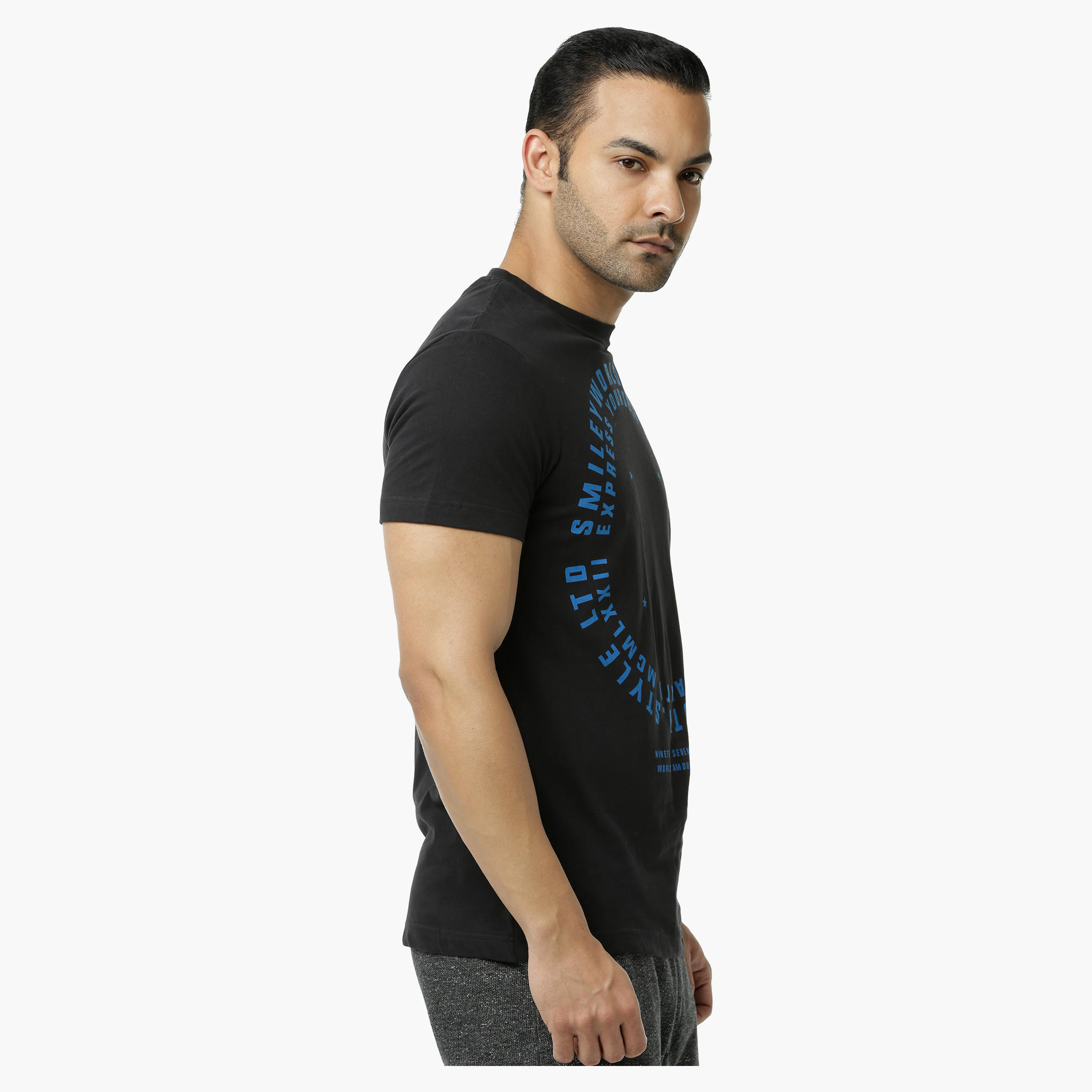 Smiley World Cotton Graphic Print T-Shirt in Regular Fit-men-clothing-tshirtsandpolos-tshirts-image-3