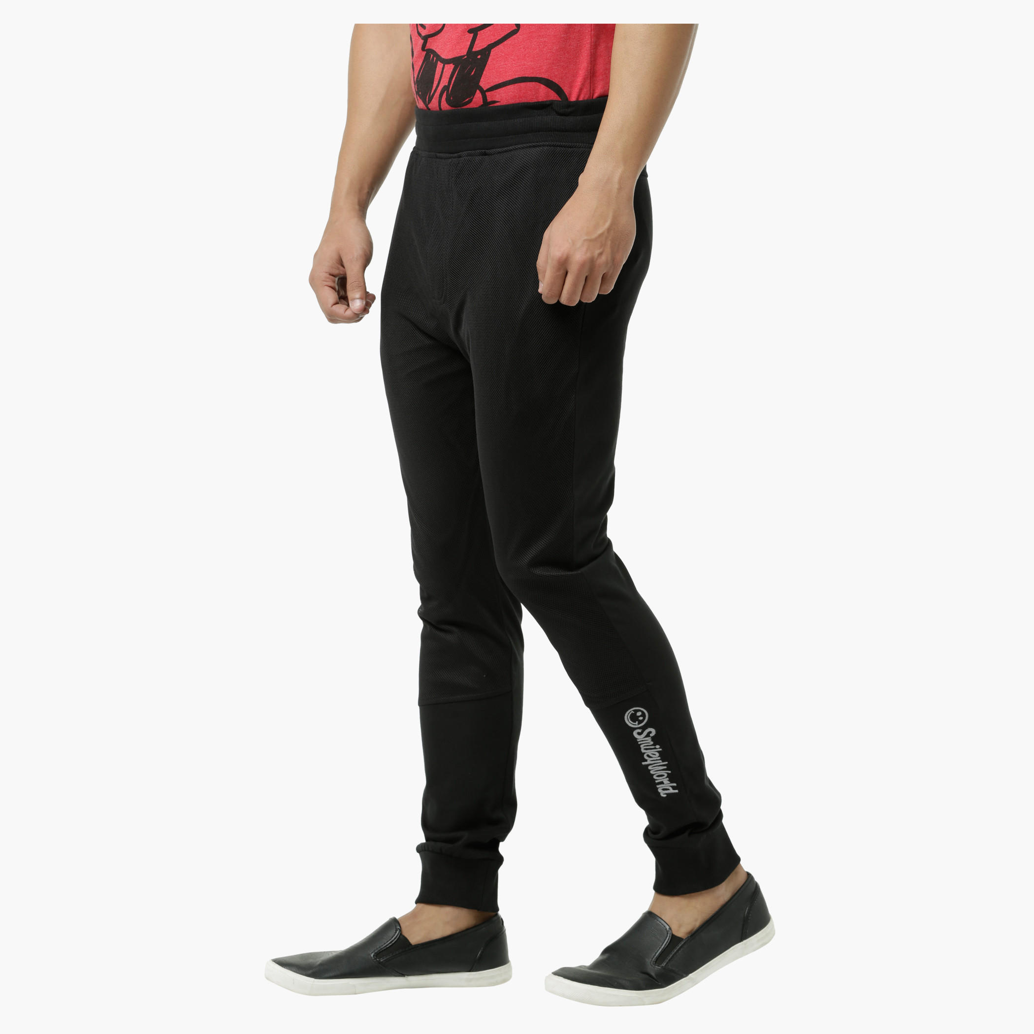 Smiley World Cotton Jog Pants with Cuffed Hem-men-clothing-bottoms-joggers-image-3