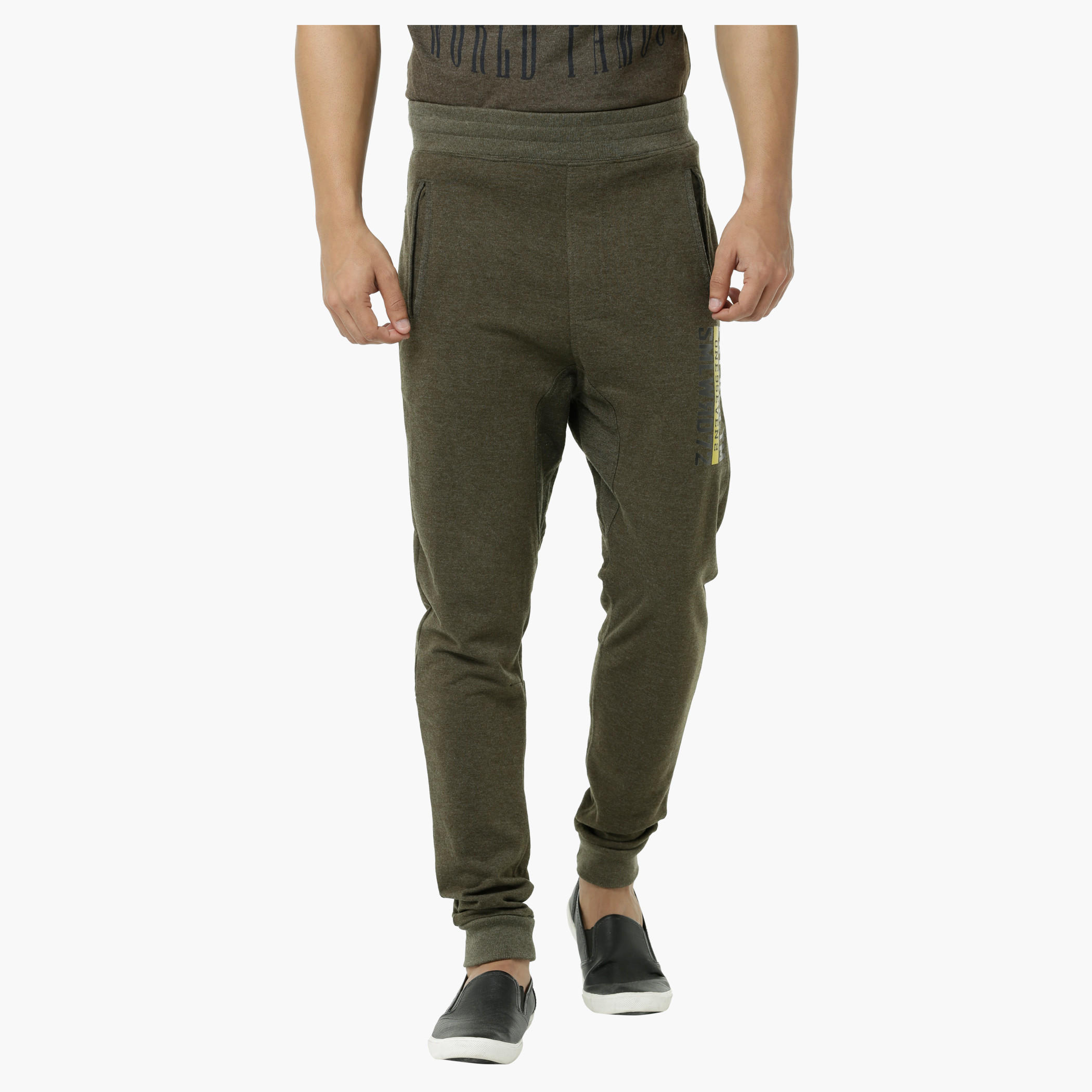 Smiley World Printed Jog Pants with Cuffed Hem-men-clothing-bottoms-joggers-image-1