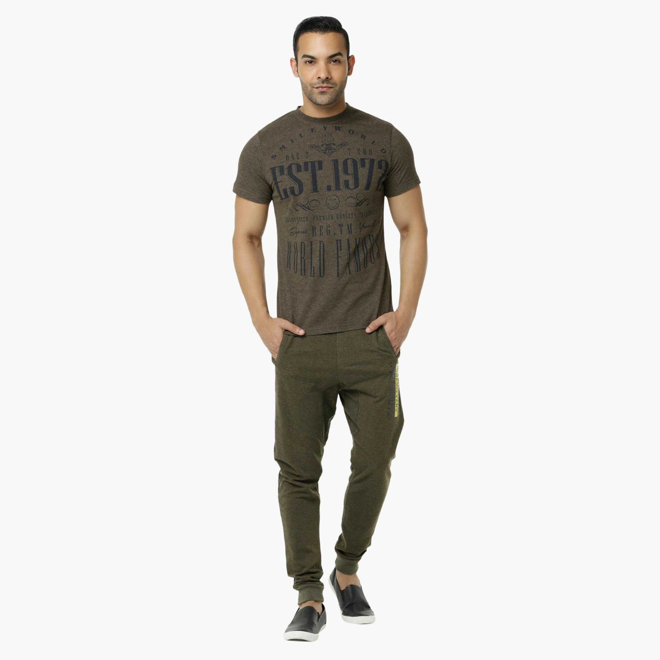 Smiley World Printed Jog Pants with Cuffed Hem-men-clothing-bottoms-joggers-image-5