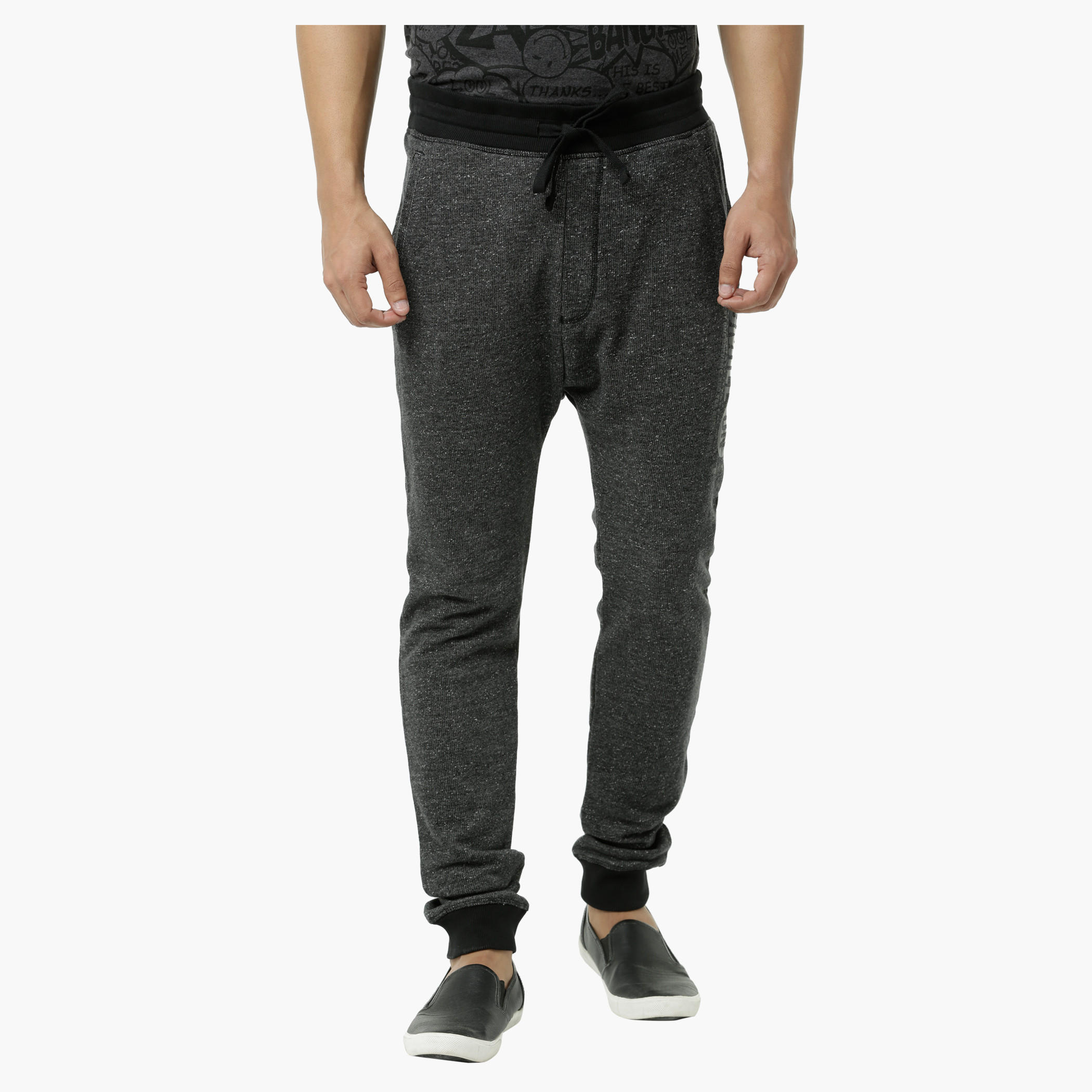 Smiley World Printed Cotton Jog Pants with Cuffed Hem-men-clothing-bottoms-joggers-image-1