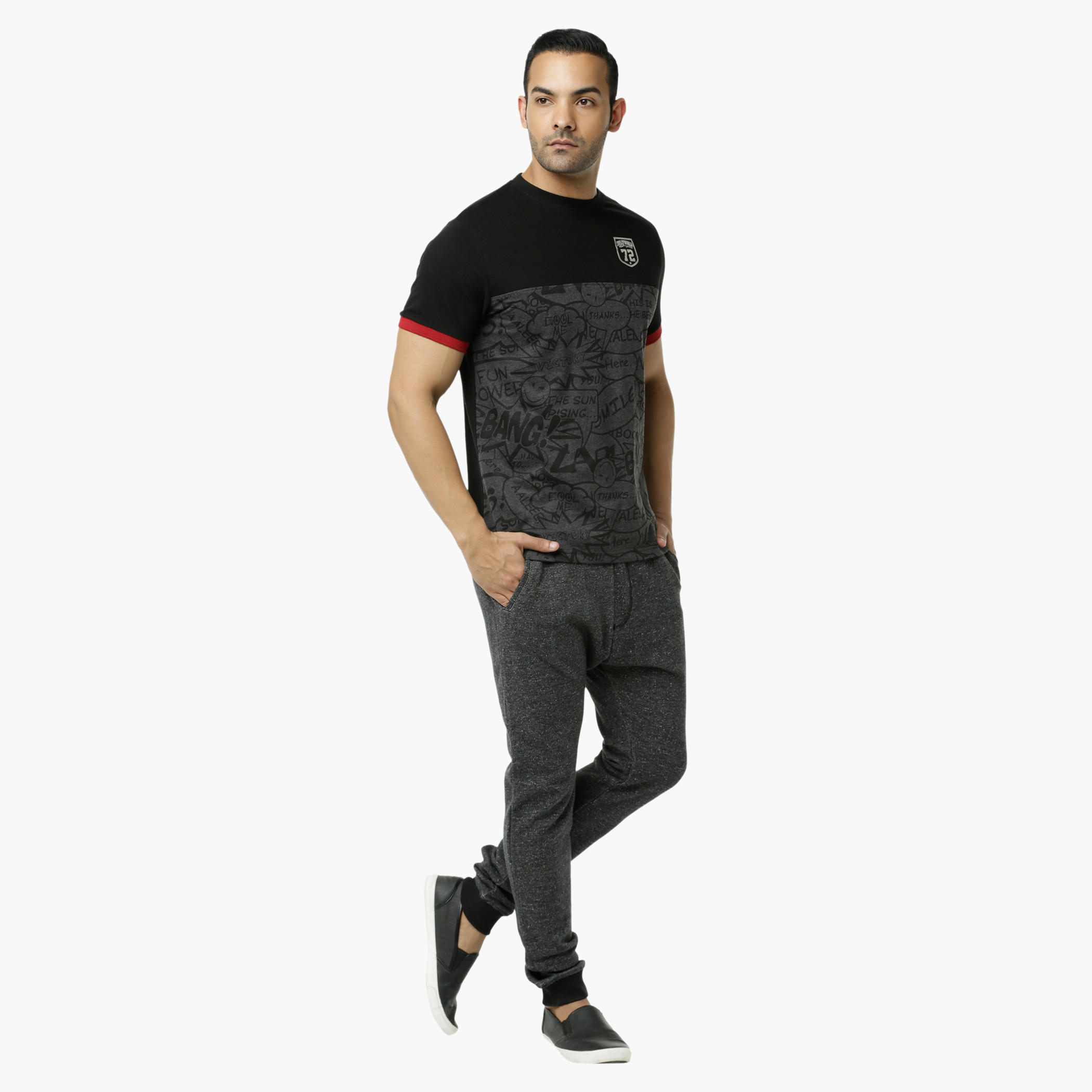 Smiley World Printed Cotton Jog Pants with Cuffed Hem-men-clothing-bottoms-joggers-image-5