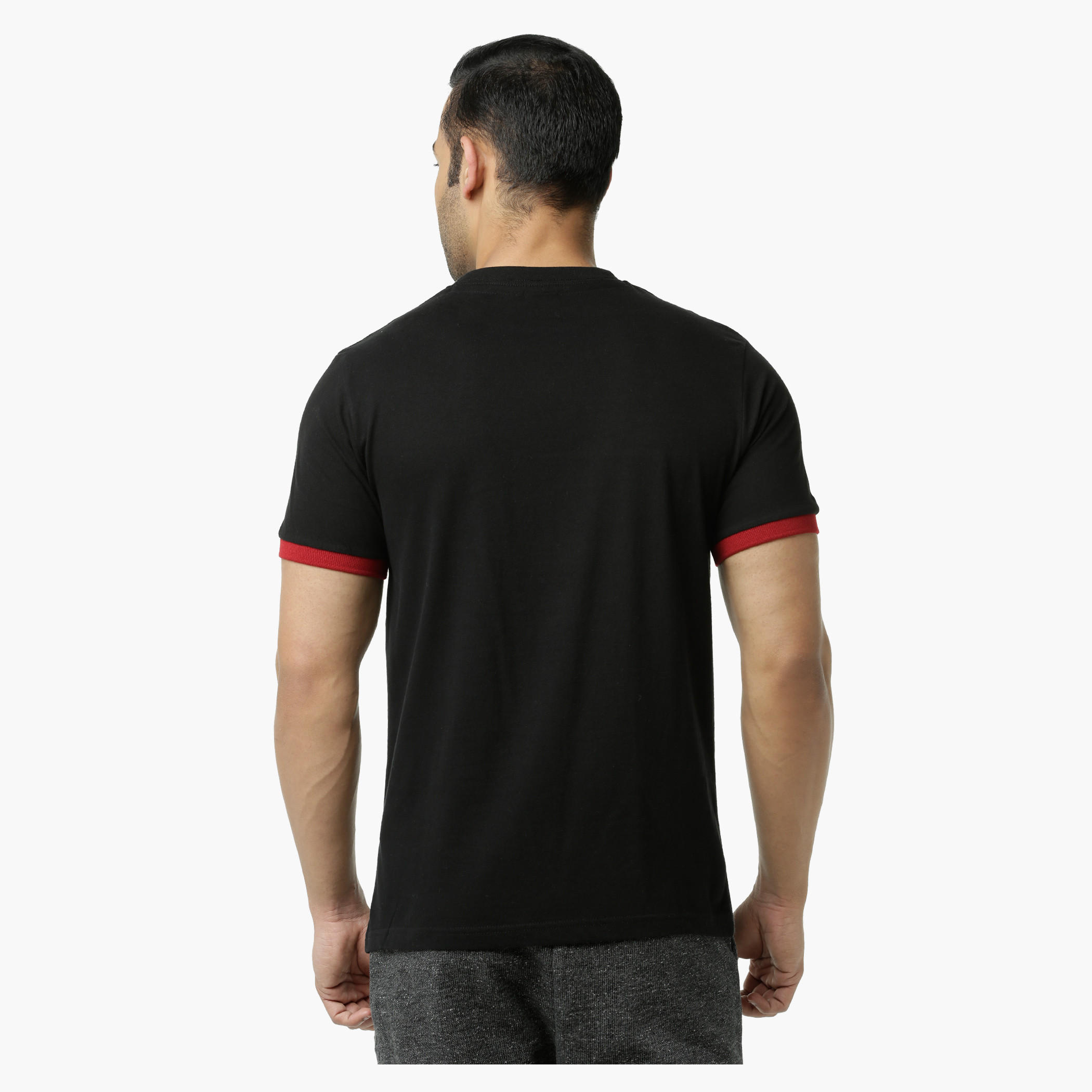 Smiley World Printed Crew Neck Cotton T-Shirt with Short Sleeves-men-clothing-tshirtsandpolos-tshirts-image-2
