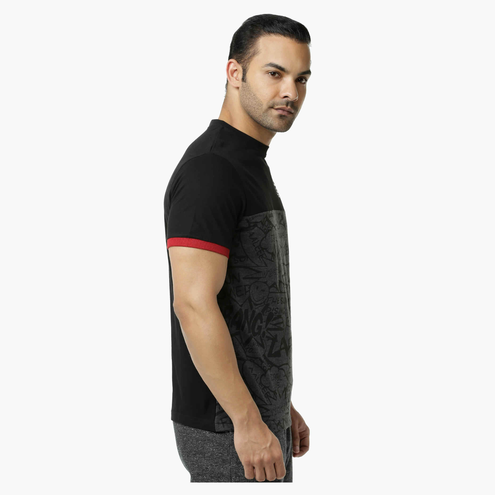 Smiley World Printed Crew Neck Cotton T-Shirt with Short Sleeves-men-clothing-tshirtsandpolos-tshirts-image-3