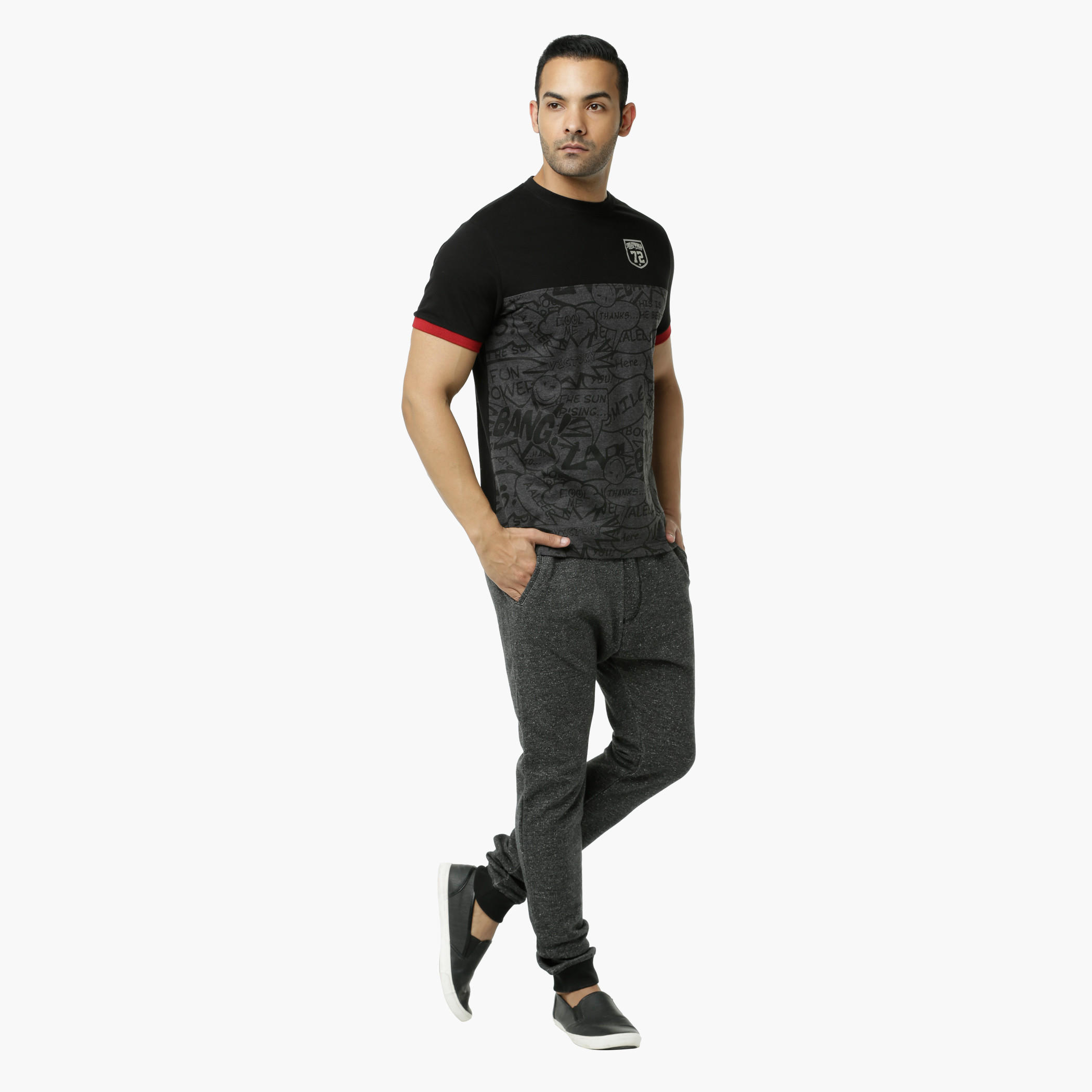 Smiley World Printed Crew Neck Cotton T-Shirt with Short Sleeves-men-clothing-tshirtsandpolos-tshirts-image-5