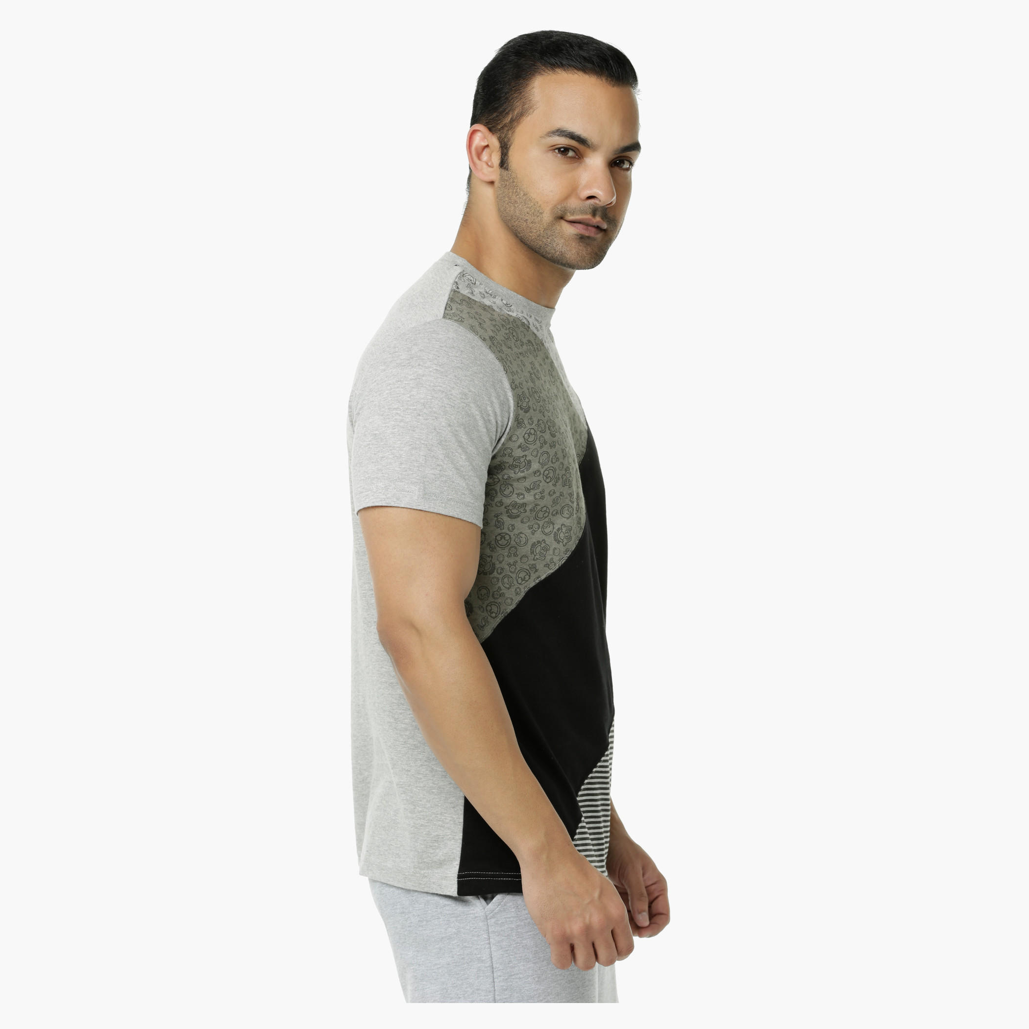 Smiley World Printed Crew Neck T-Shirt with Short Sleeves-men-clothing-tshirtsandpolos-tshirts-image-3