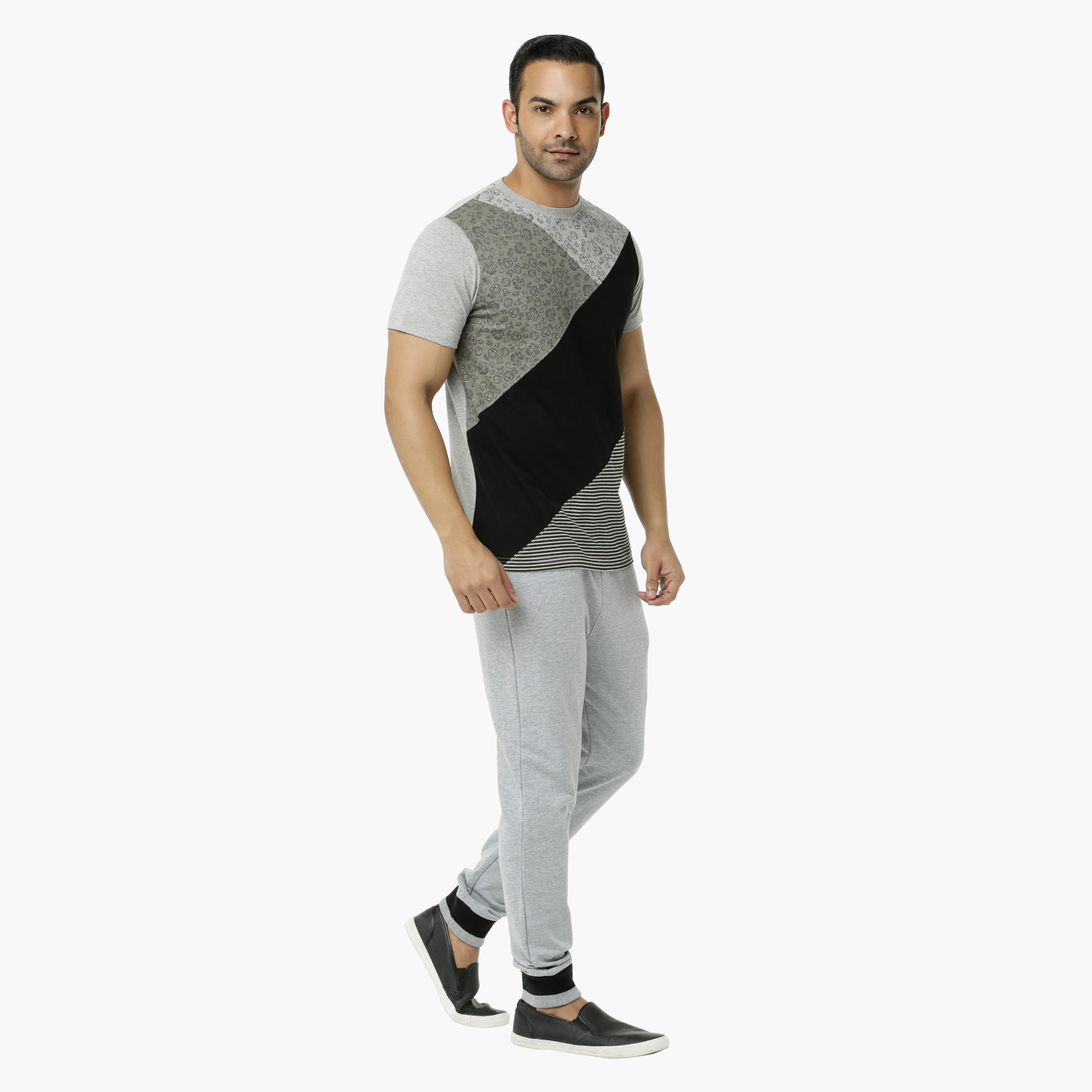 Smiley World Printed Crew Neck T-Shirt with Short Sleeves-men-clothing-tshirtsandpolos-tshirts-image-5