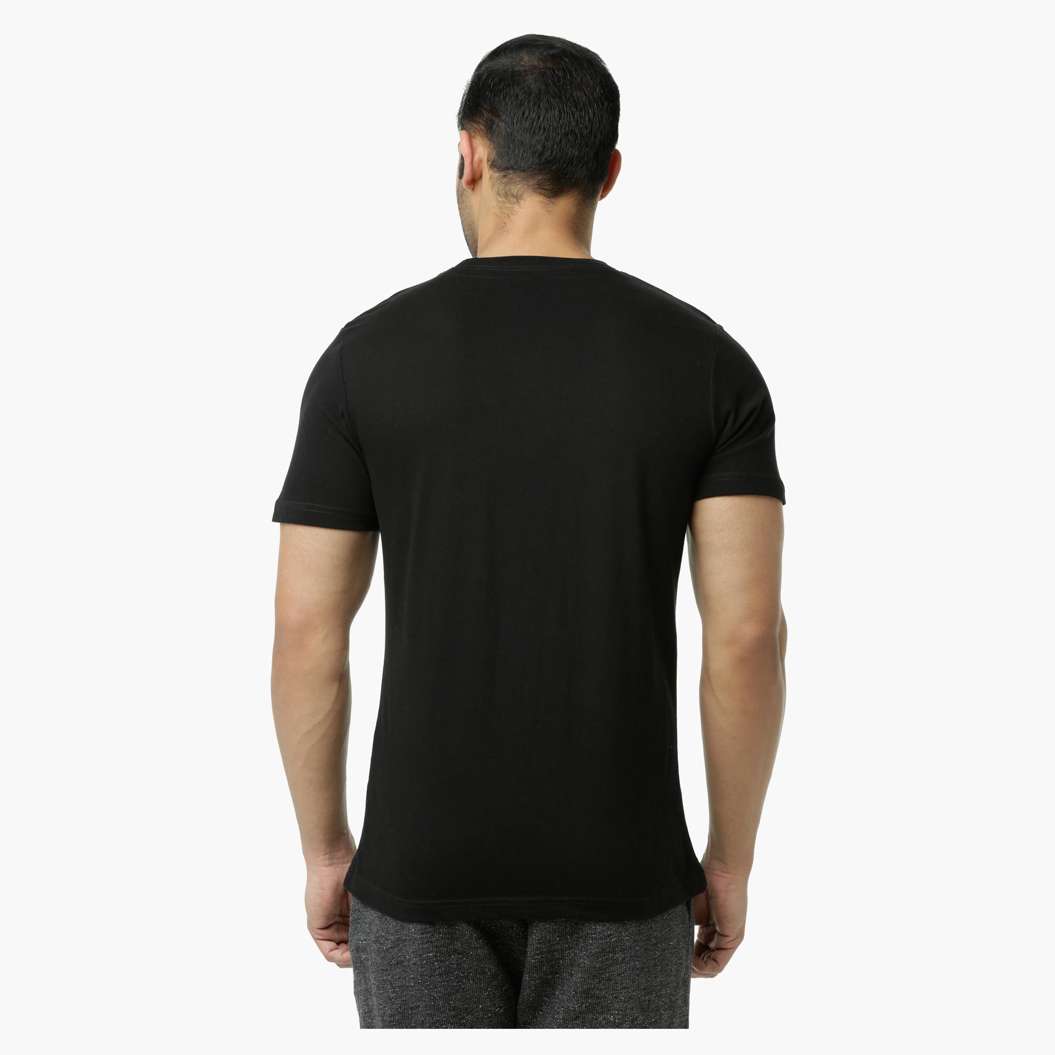 Smiley World Printed Crew Neck Cotton T-Shirt with Short Sleeves-men-clothing-tshirtsandpolos-tshirts-image-2