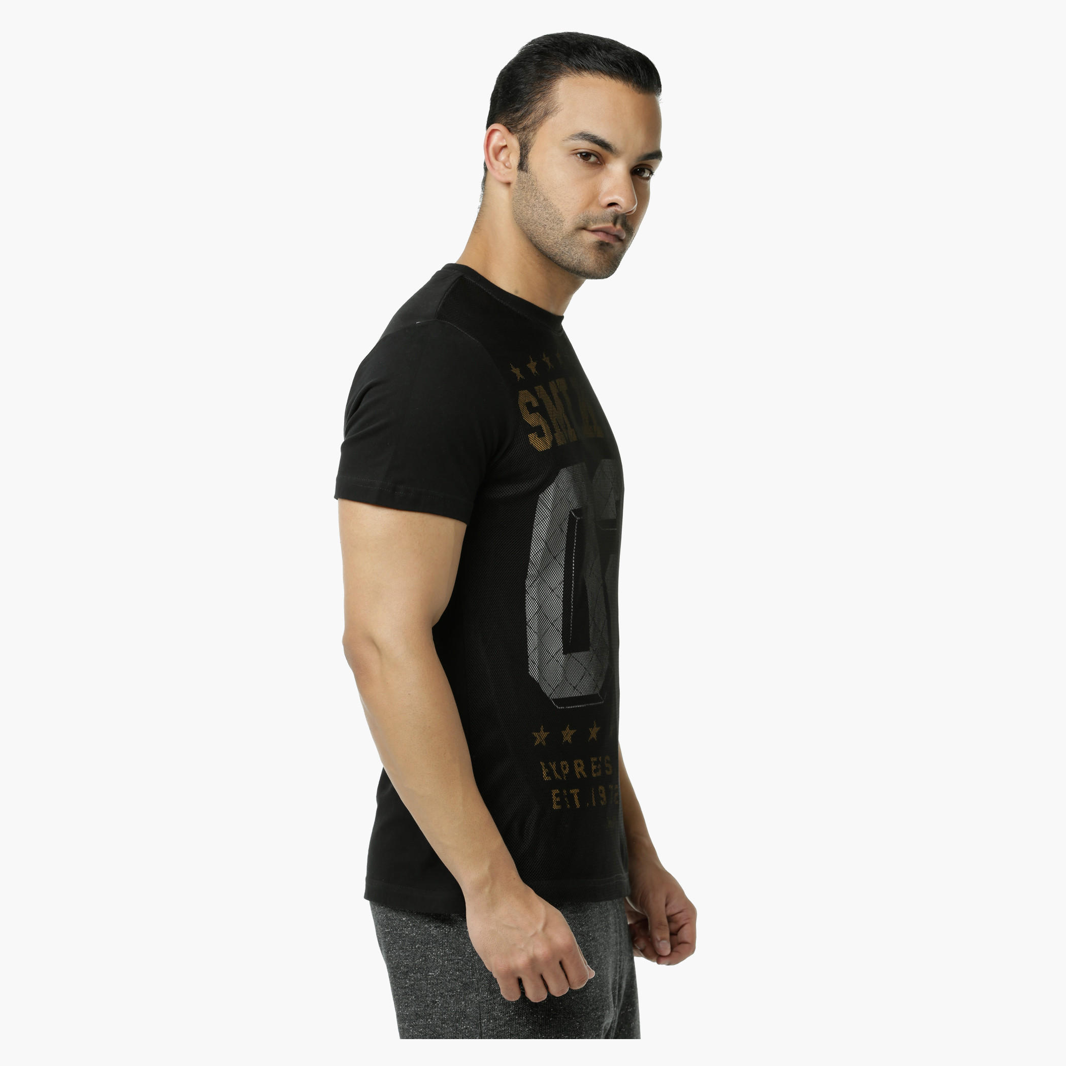 Smiley World Printed Crew Neck Cotton T-Shirt with Short Sleeves-men-clothing-tshirtsandpolos-tshirts-image-3