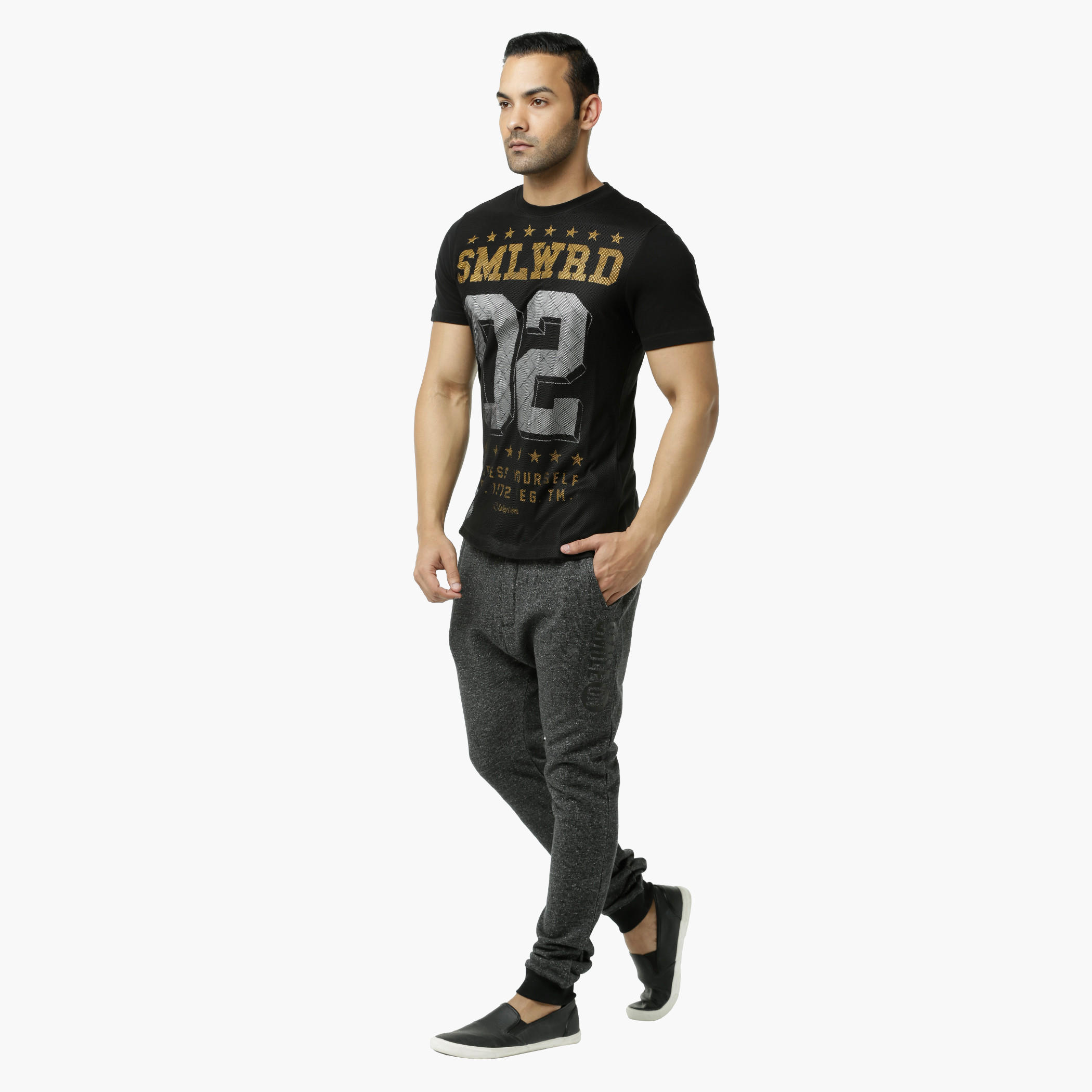 Smiley World Printed Crew Neck Cotton T-Shirt with Short Sleeves-men-clothing-tshirtsandpolos-tshirts-image-5