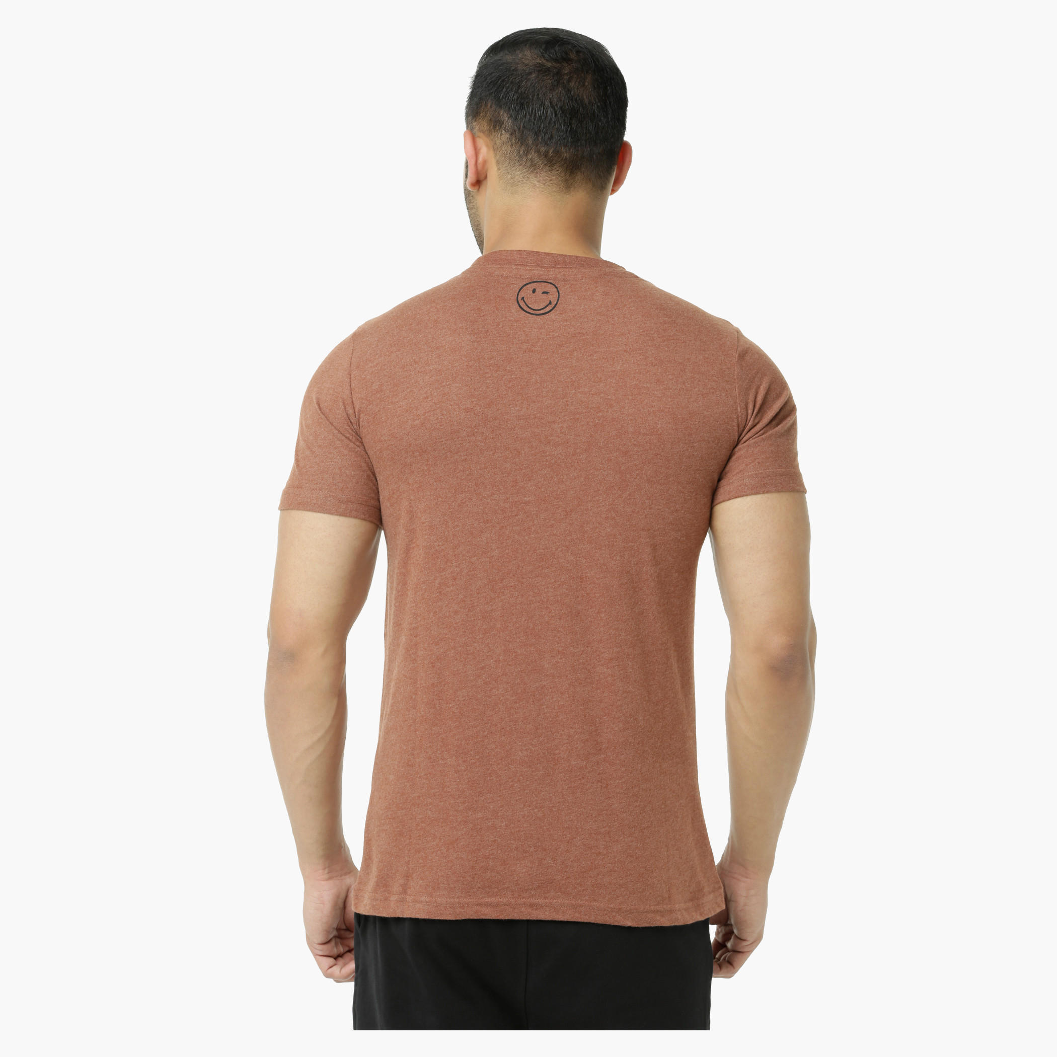 Smiley World Printed Crew Neck T-Shirt with Short Sleeves-men-clothing-tshirtsandpolos-tshirts-image-4