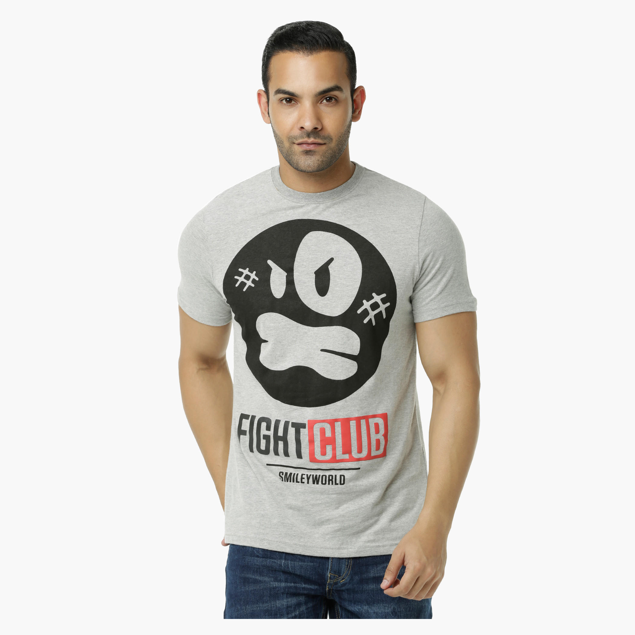 Smiley World Graphic Print T-Shirt with Short Sleeves-men-clothing-tshirtsandpolos-tshirts-image-1