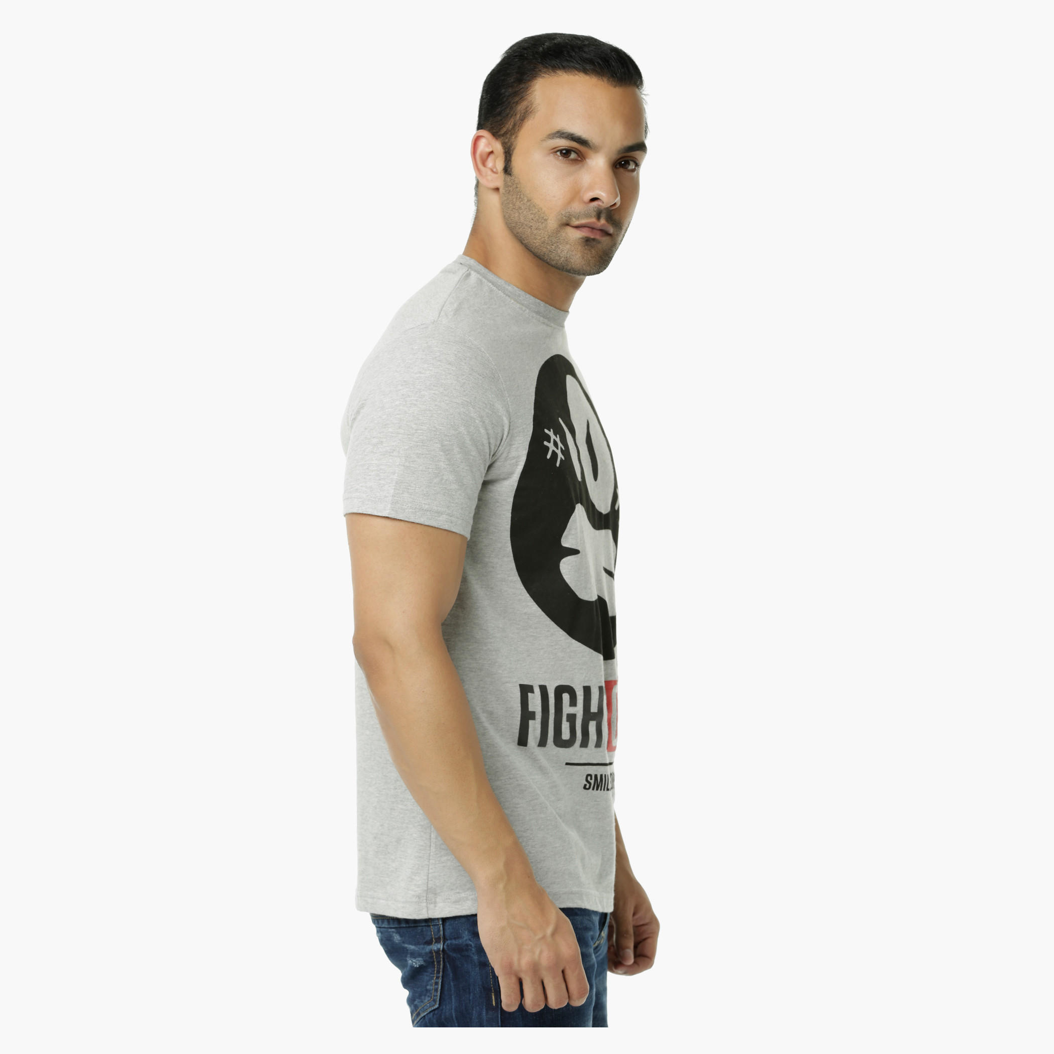 Smiley World Graphic Print T-Shirt with Short Sleeves-men-clothing-tshirtsandpolos-tshirts-image-3