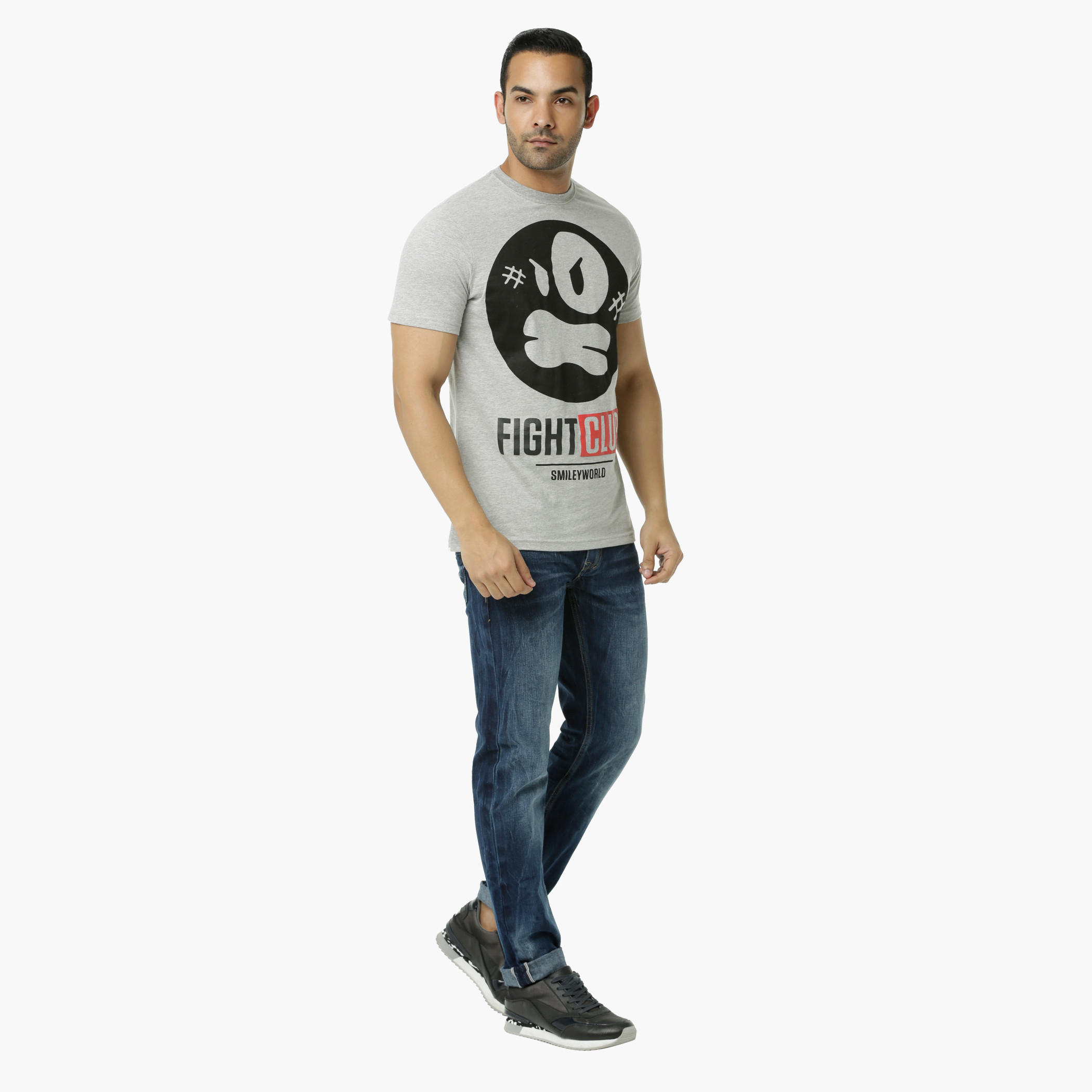 Smiley World Graphic Print T-Shirt with Short Sleeves-men-clothing-tshirtsandpolos-tshirts-image-5