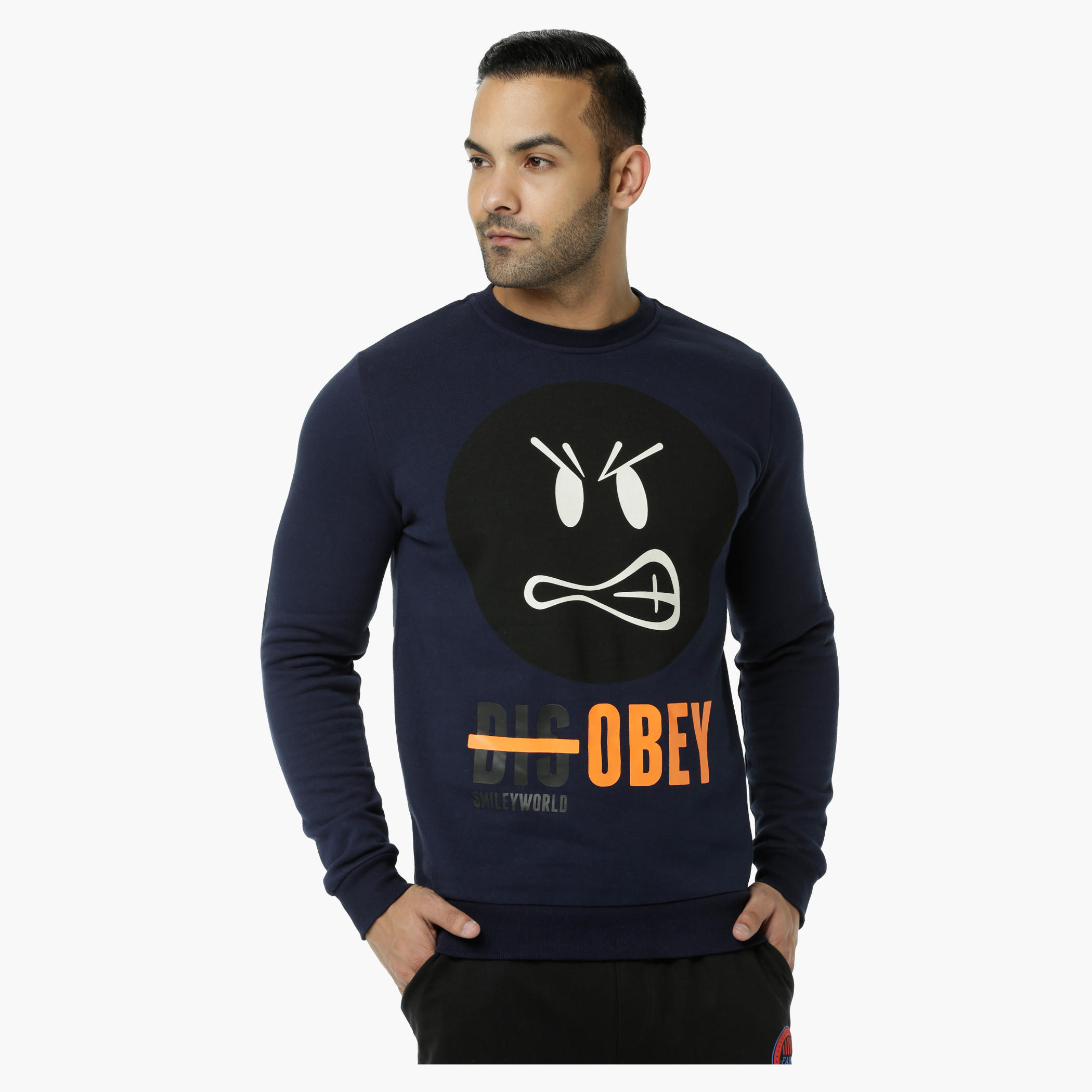 Smiley World Printed Sweat Shirt-men-winterwear-hoodiesandsweatshirts-image-1
