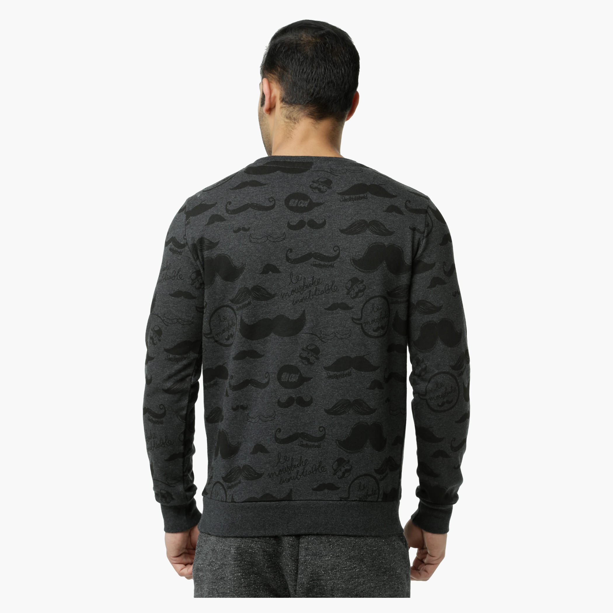 Smiley World Printed Crew Neck Sweat Shirt with Long Sleeves-men-winterwear-hoodiesandsweatshirts-image-2