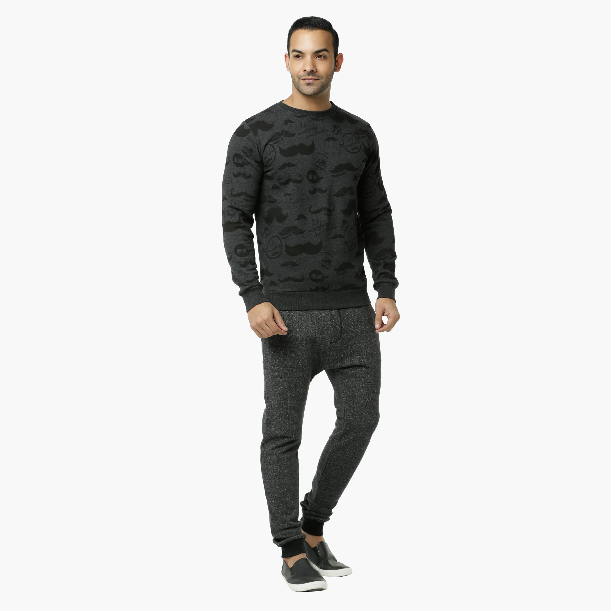Smiley World Printed Crew Neck Sweat Shirt with Long Sleeves-men-winterwear-hoodiesandsweatshirts-image-5
