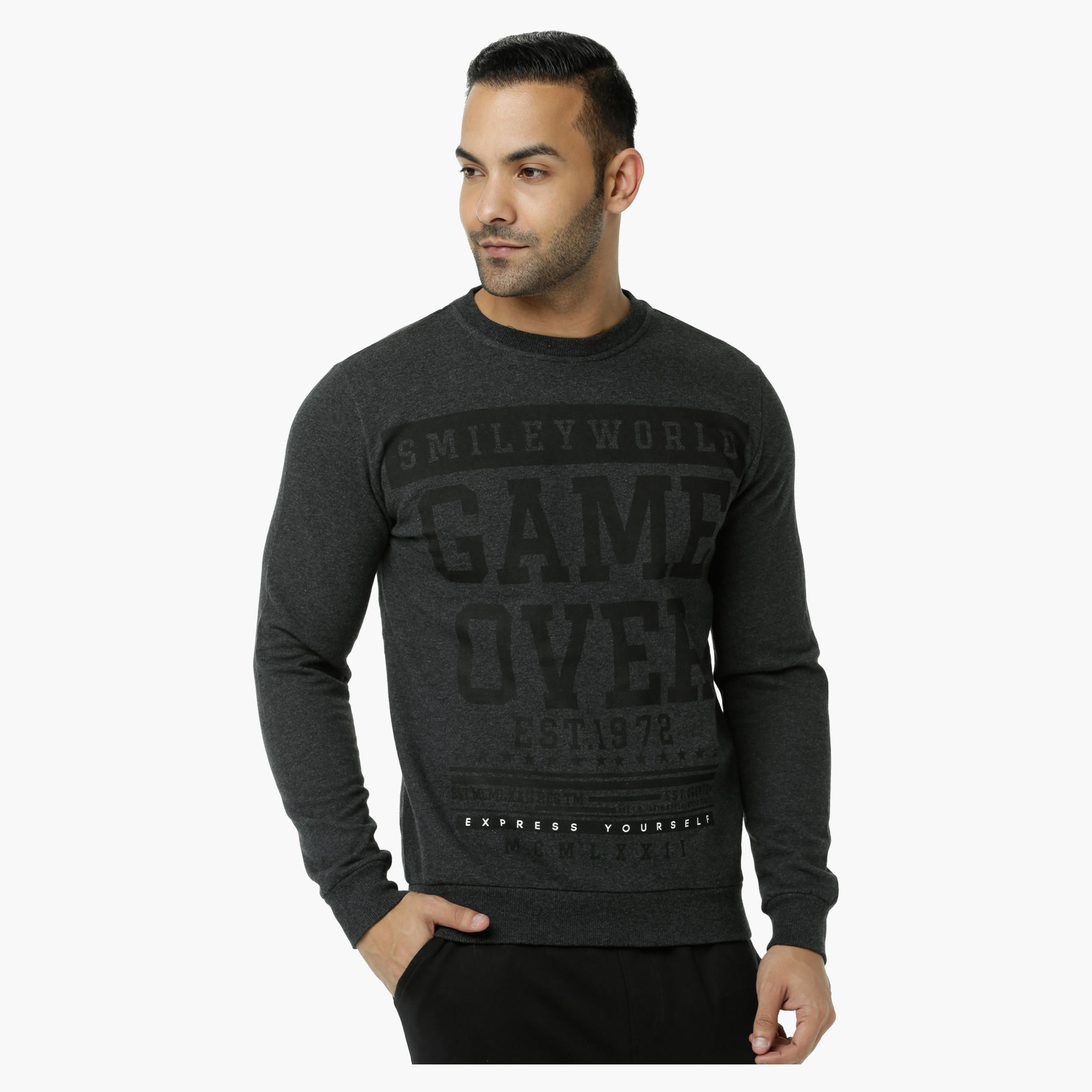Smiley World Printed Sweat Shirt-men-winterwear-hoodiesandsweatshirts-image-1