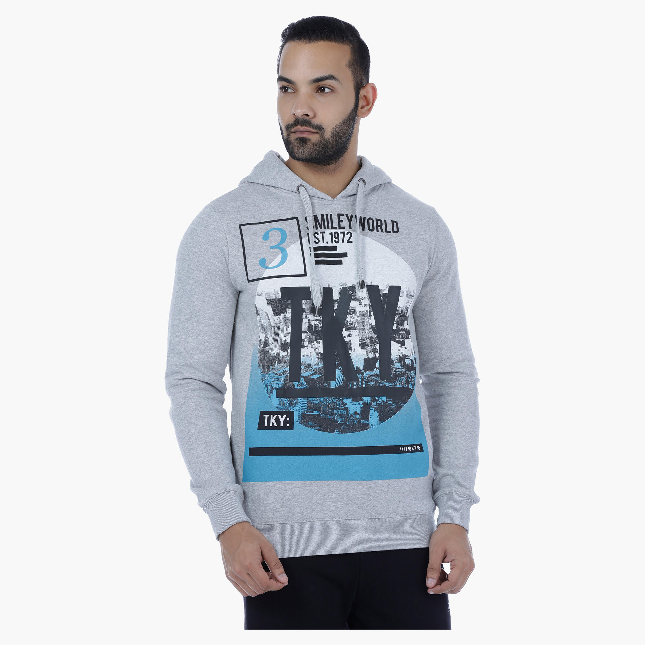 Smiley World Printed Sweatshirt with Hood-men-winterwear-hoodiesandsweatshirts-image-1