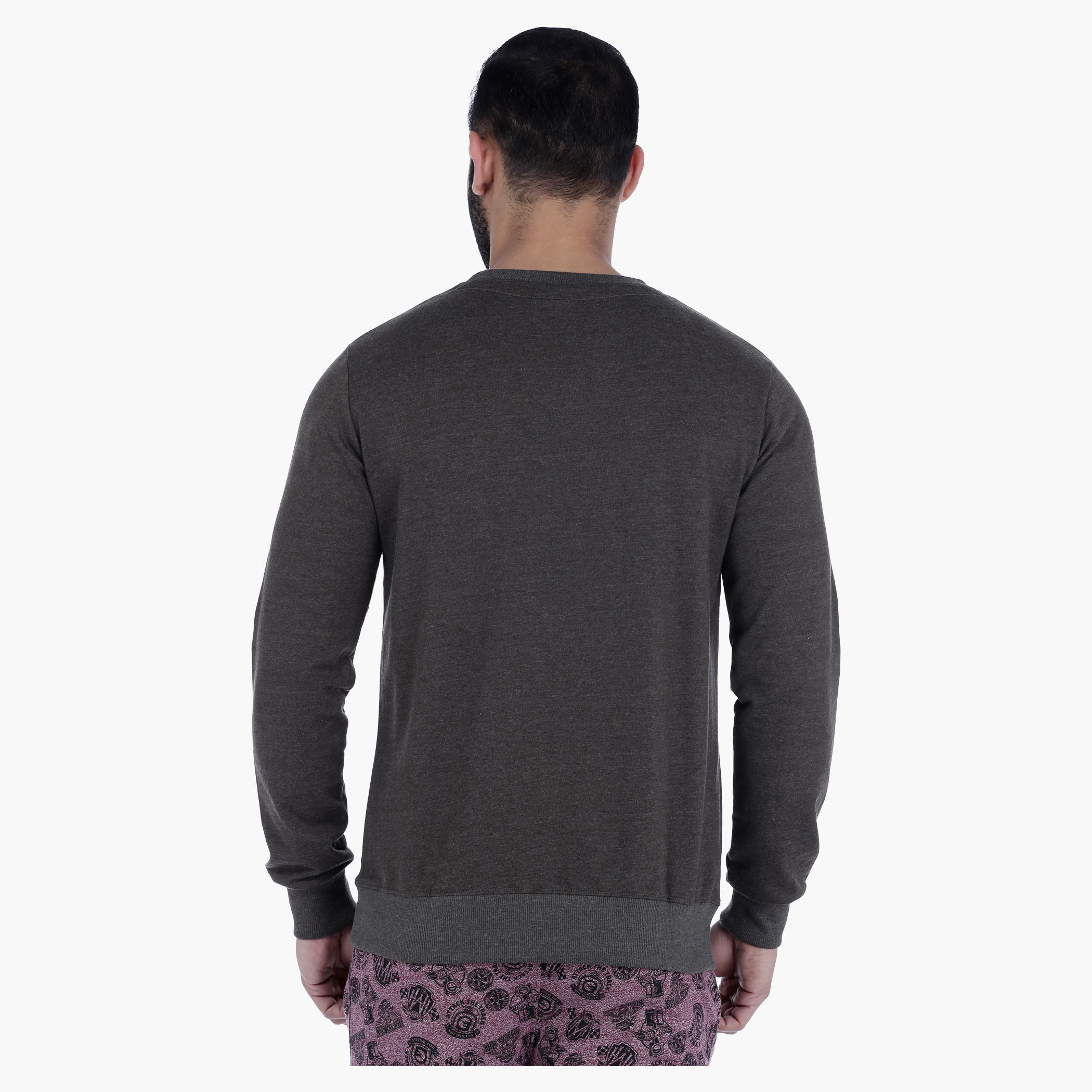 Smiley World Printed Sweatshirt with Long Sleeves-men-winterwear-hoodiesandsweatshirts-image-2