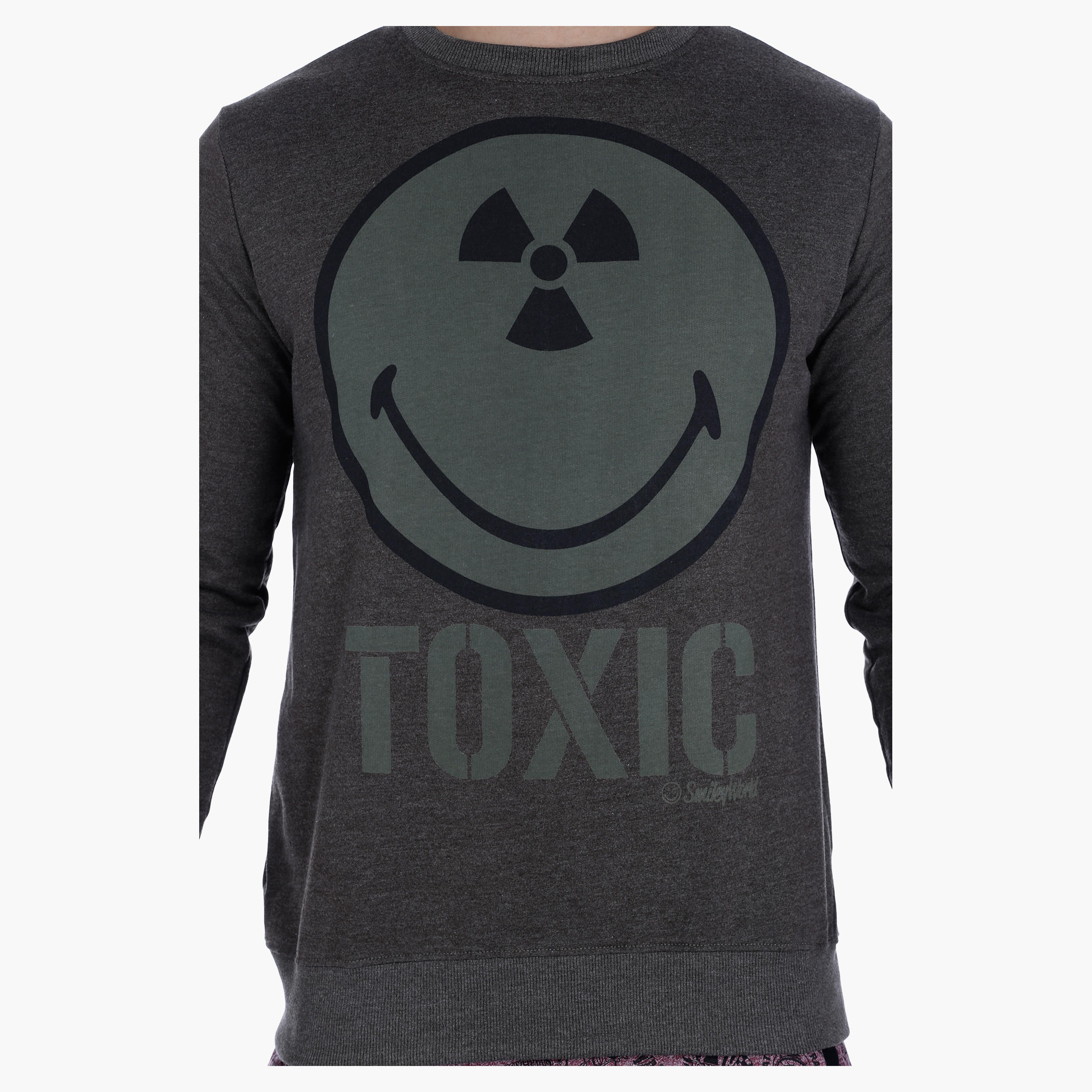 Smiley World Printed Sweatshirt with Long Sleeves-men-winterwear-hoodiesandsweatshirts-image-4