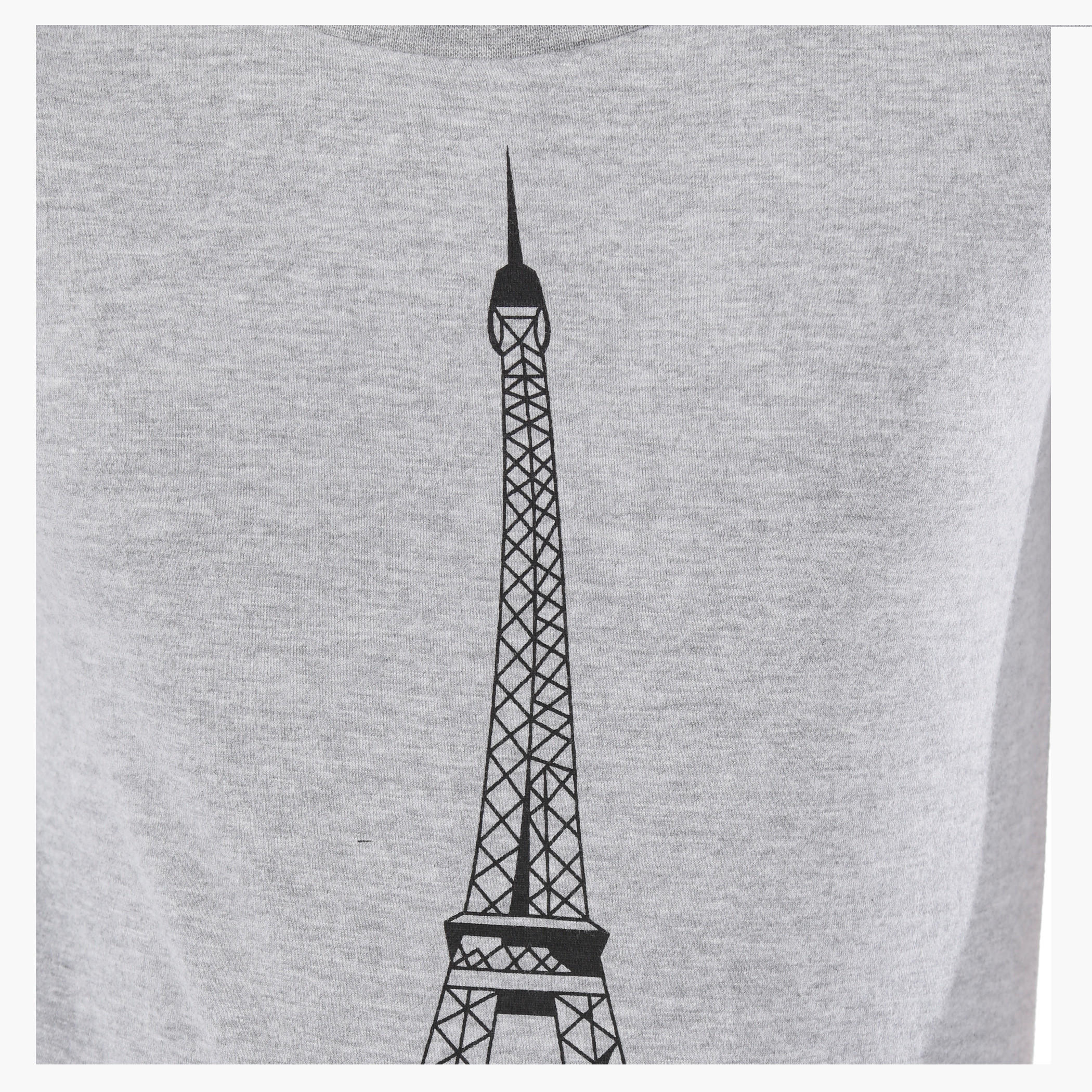 Smiley World Printed Melange T-Shirt with Short Sleeves in Regular Fit-women-clothing-tshirts-image-4