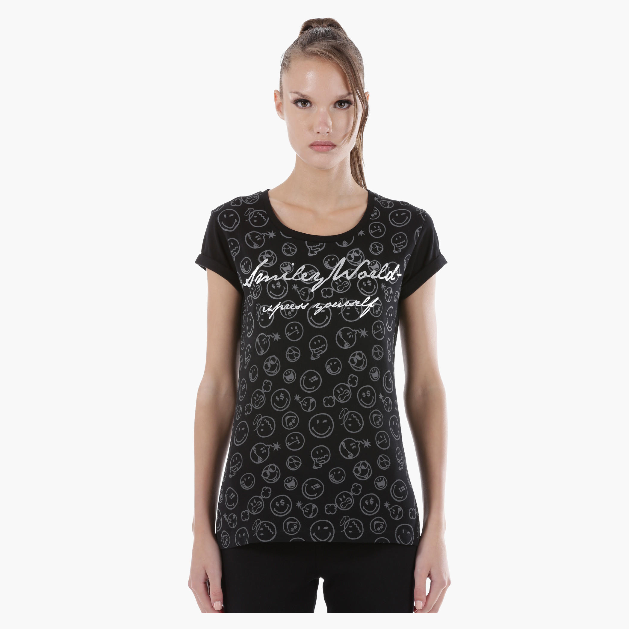Smiley World Printed T-Shirt-women-clothing-tshirts-image-5