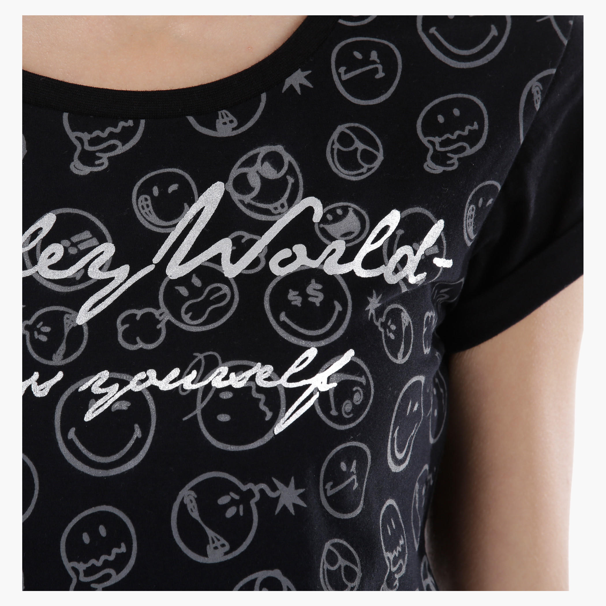 Smiley World Printed T-Shirt-women-clothing-tshirts-image-2