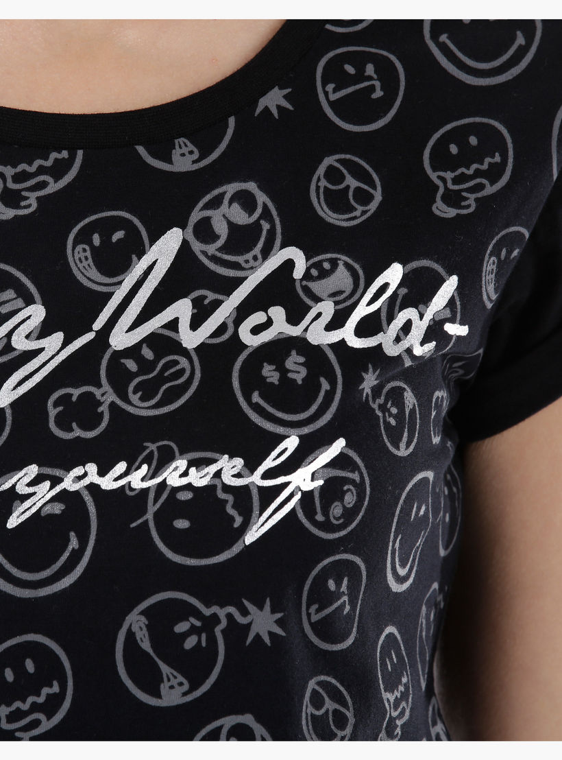 Smiley World Printed T-Shirt-women-clothing-tshirts-image-2