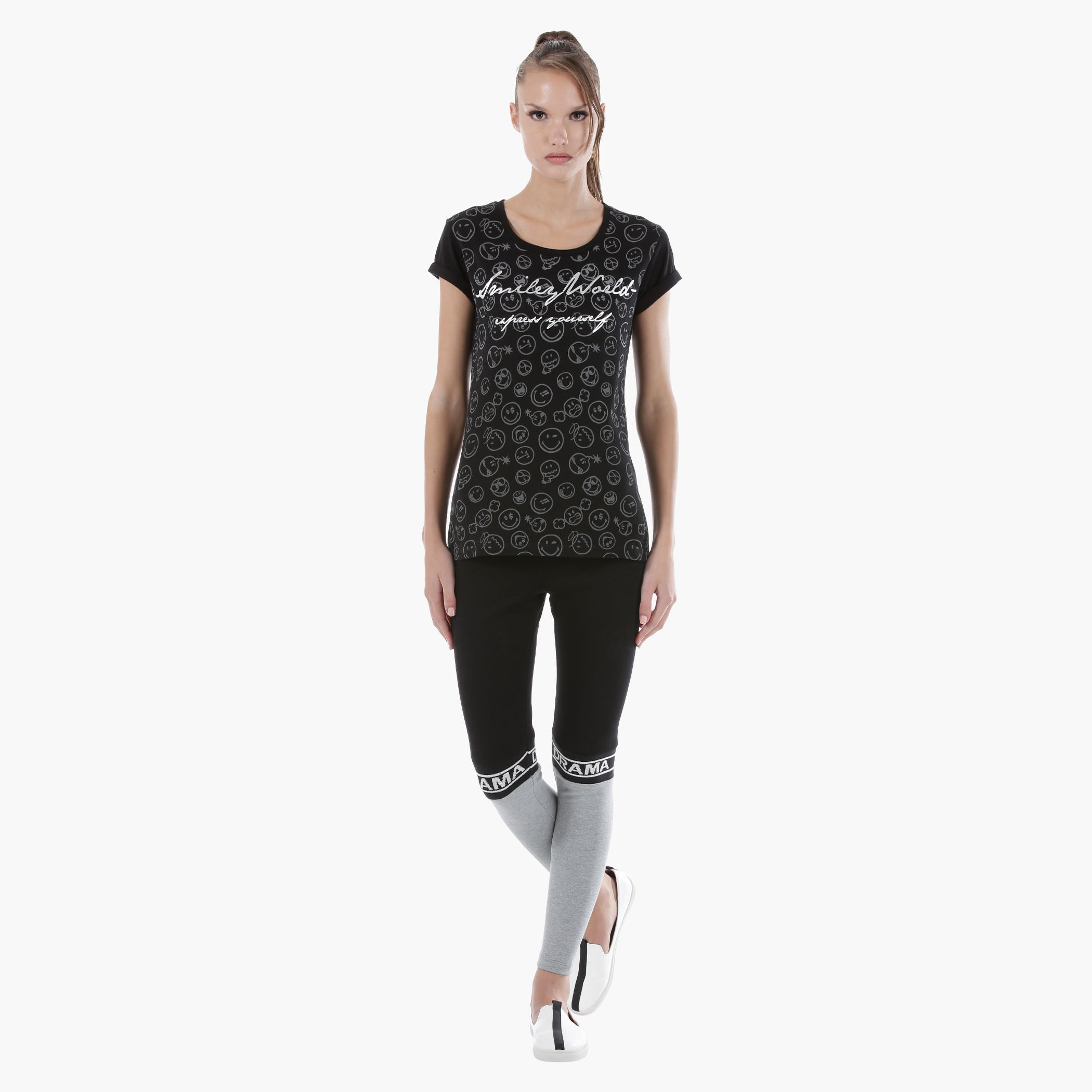 Smiley World Printed T-Shirt-women-clothing-tshirts-image-1