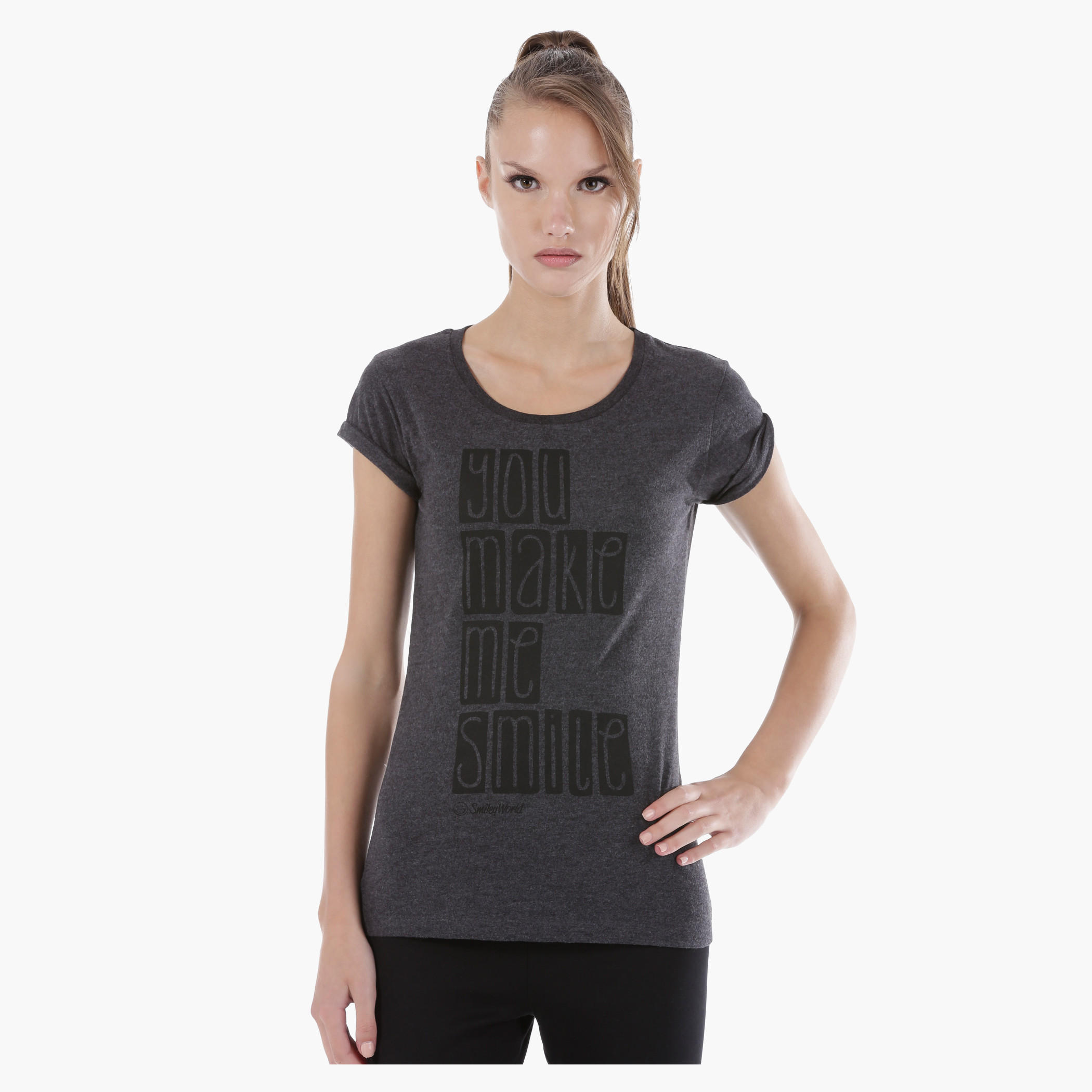 Smiley World Printed T-Shirt-women-clothing-tshirts-image-1