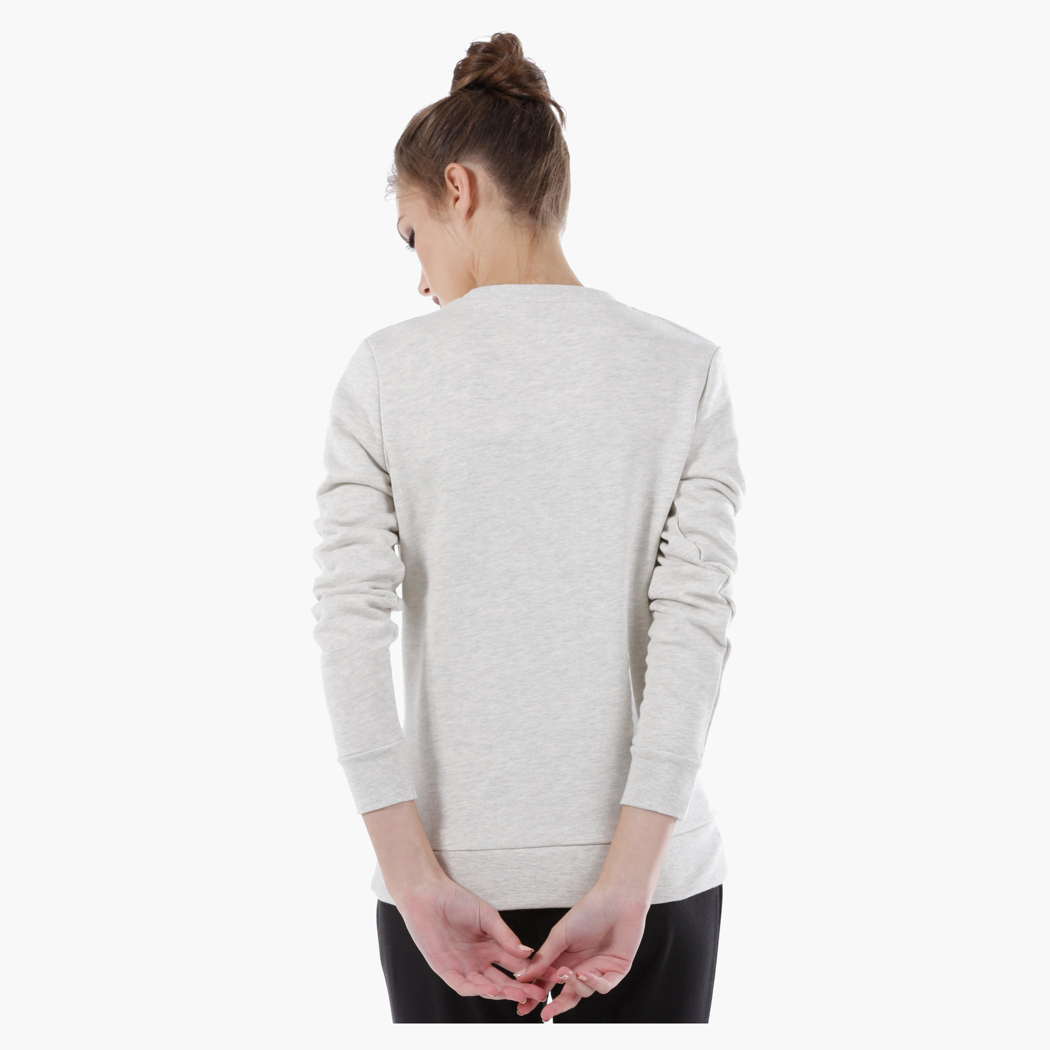 Smiley World Printed Melange Sweatshirt with Long Sleeves-women-winterwear-hoodiesandsweatshirts-sweatshirts-image-2