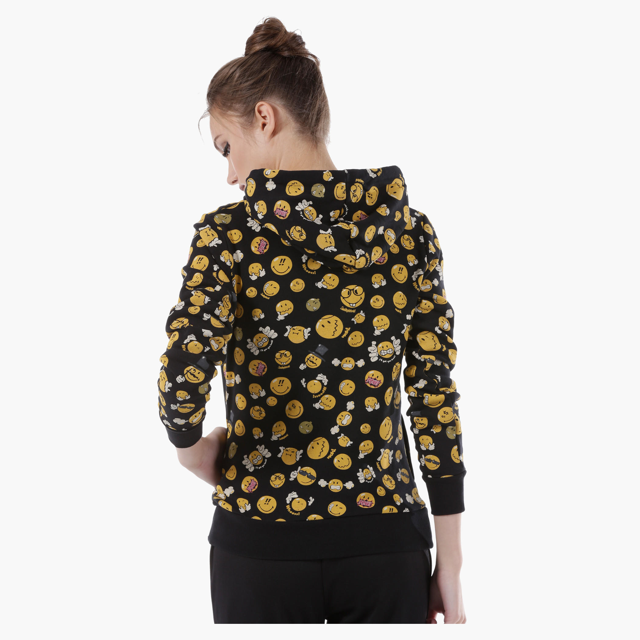 Smiley World Printed Sweatshirt with Hood-women-winterwear-hoodiesandsweatshirts-hoodies-image-2