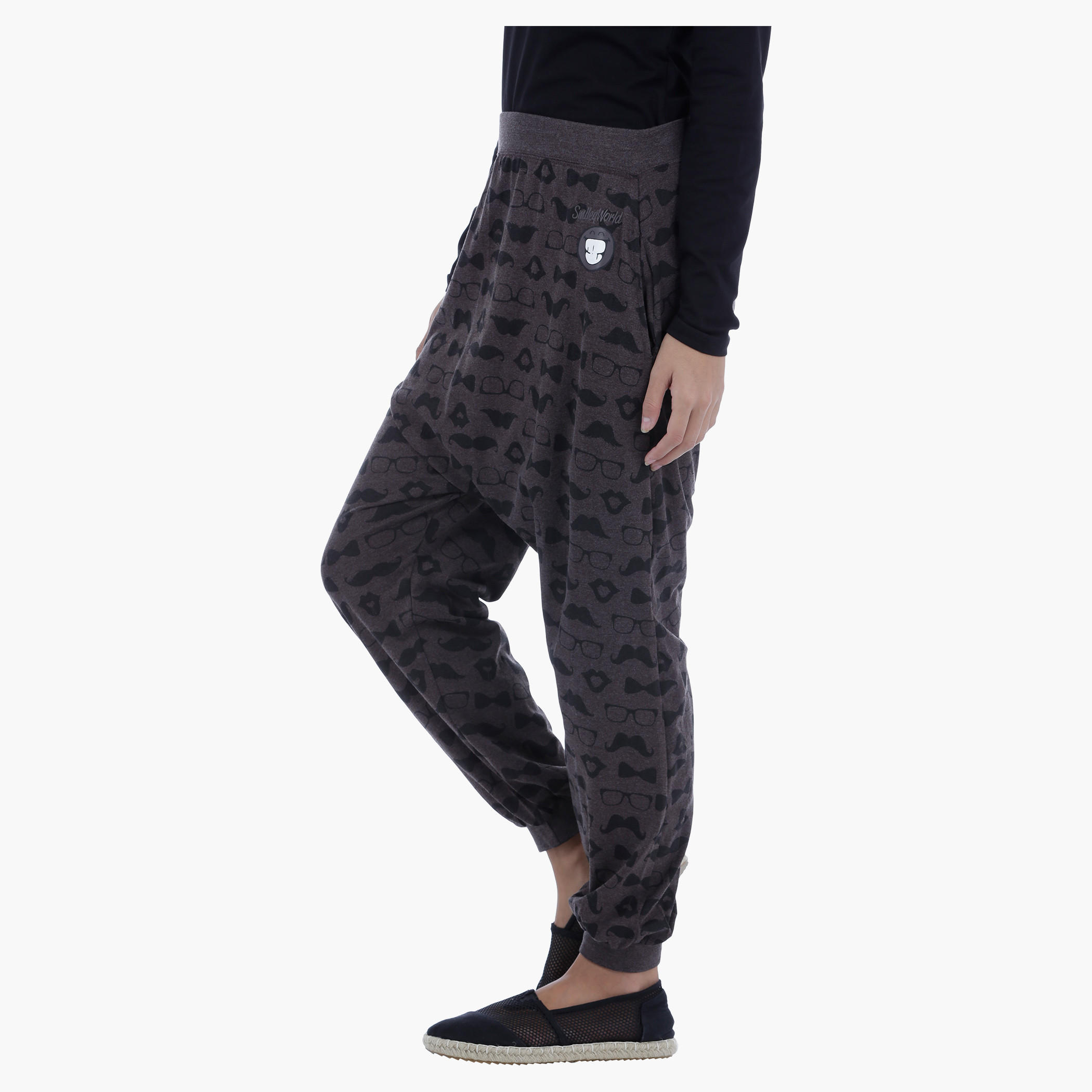 Smiley World Printed Pants-women-clothing-bottoms-joggers-image-3