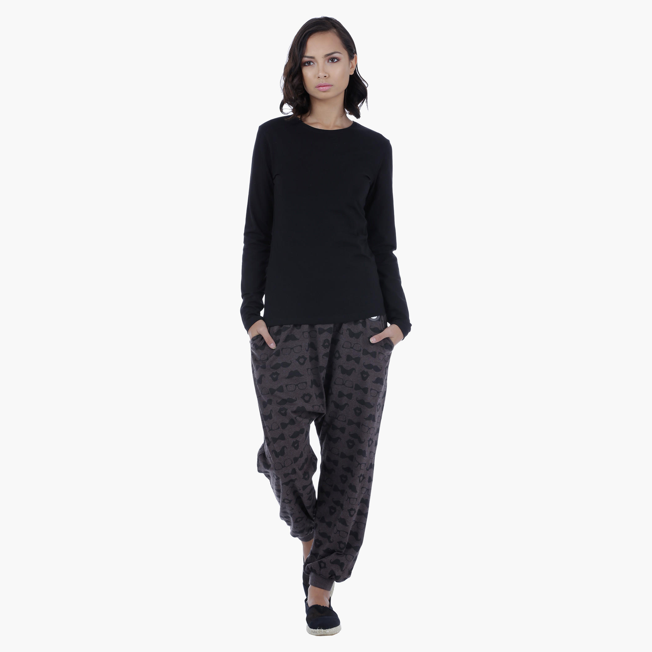 Smiley World Printed Pants-women-clothing-bottoms-joggers-image-5